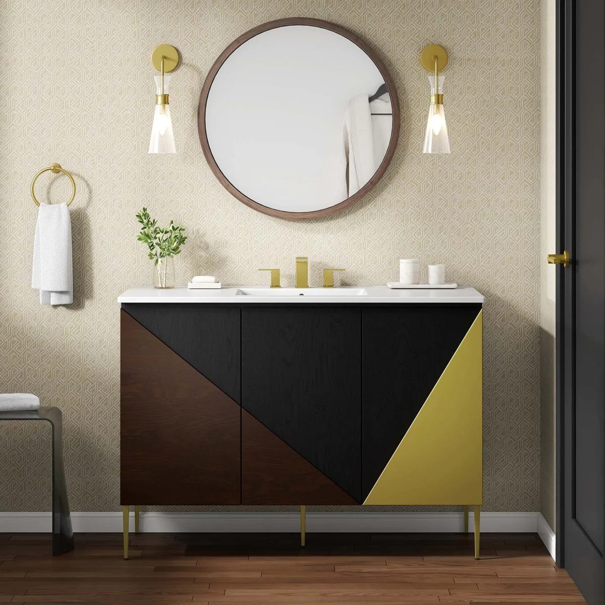 Modern Bathroom Vanity with Ceramic Sink – Contemporary Vanity Cabinet and Storage - Image 82