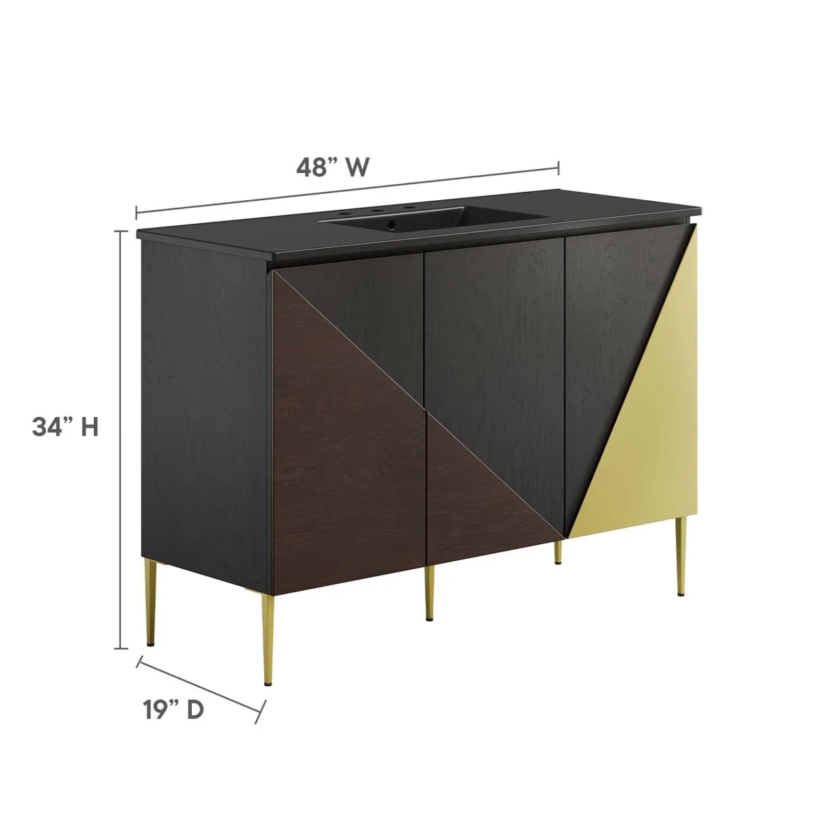 Modern Bathroom Vanity with Ceramic Sink – Contemporary Vanity Cabinet and Storage - Image 85