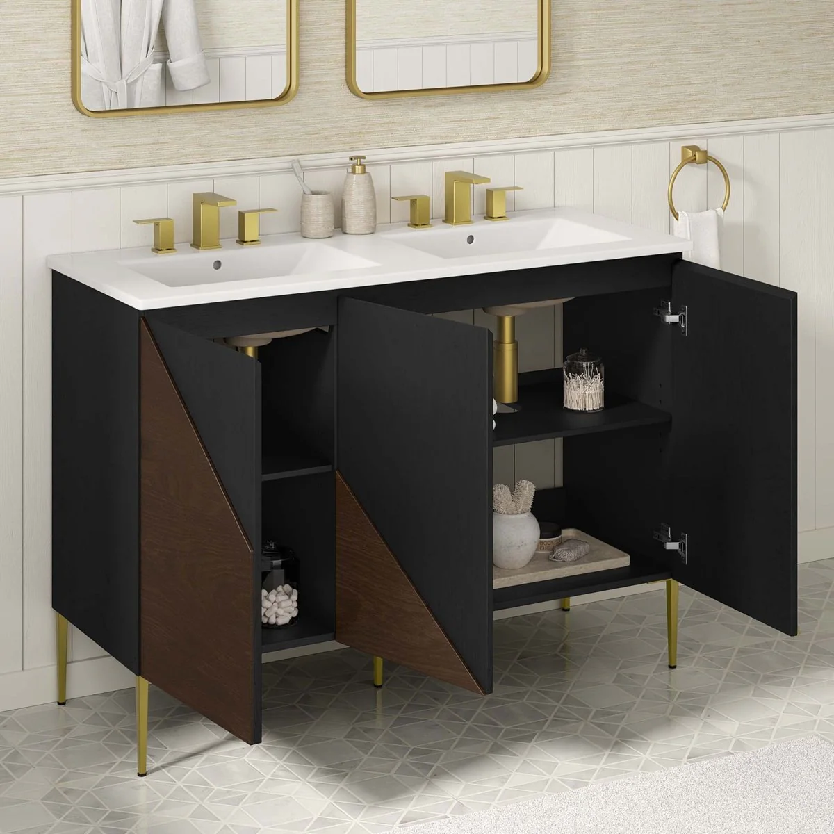 Modern Bathroom Vanity with Ceramic Sink – Contemporary Vanity Cabinet and Storage - Image 97