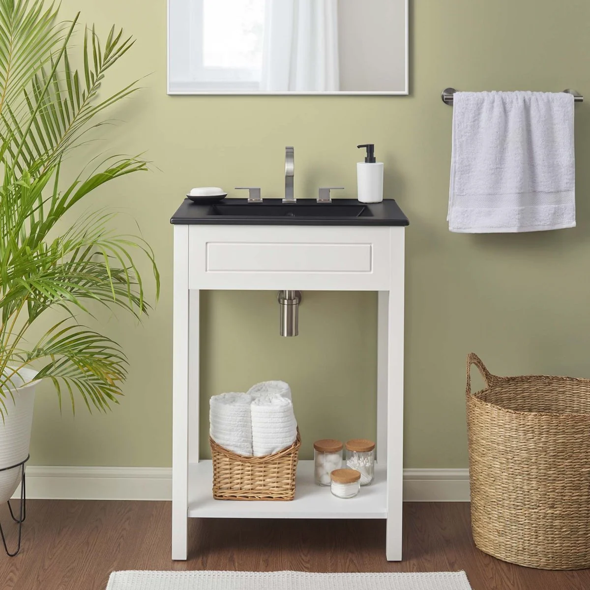 Modern Bathroom Vanity with Sink and Open Shelf - Multiple Sizes and Finishes - Image 36