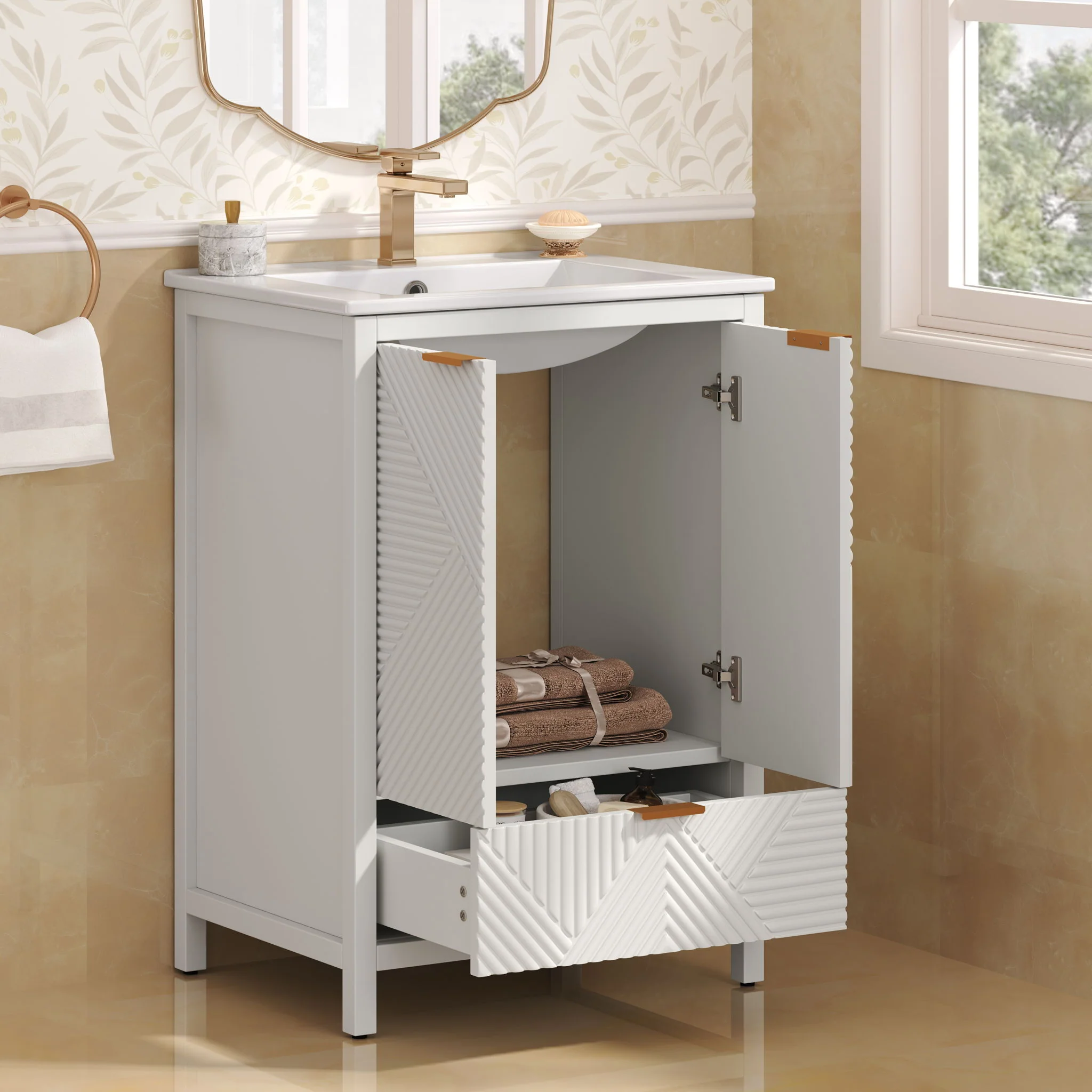Modern Bathroom Vanity With Sink Combo - Image 11