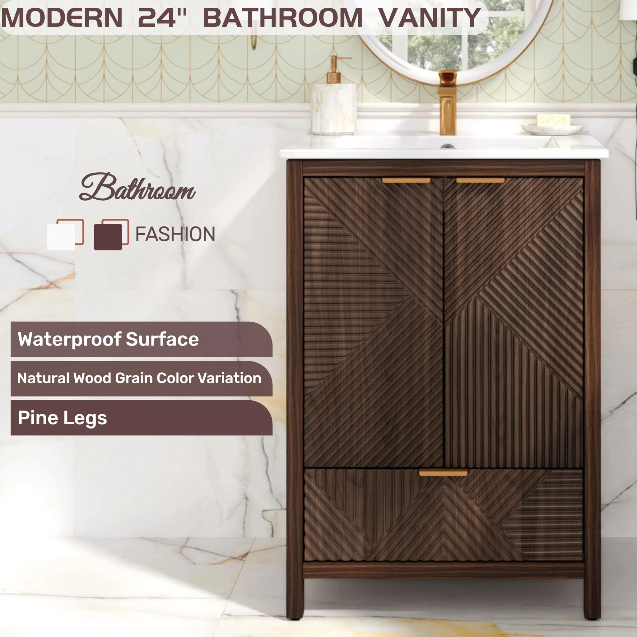 Modern Bathroom Vanity With Sink Combo - Image 12