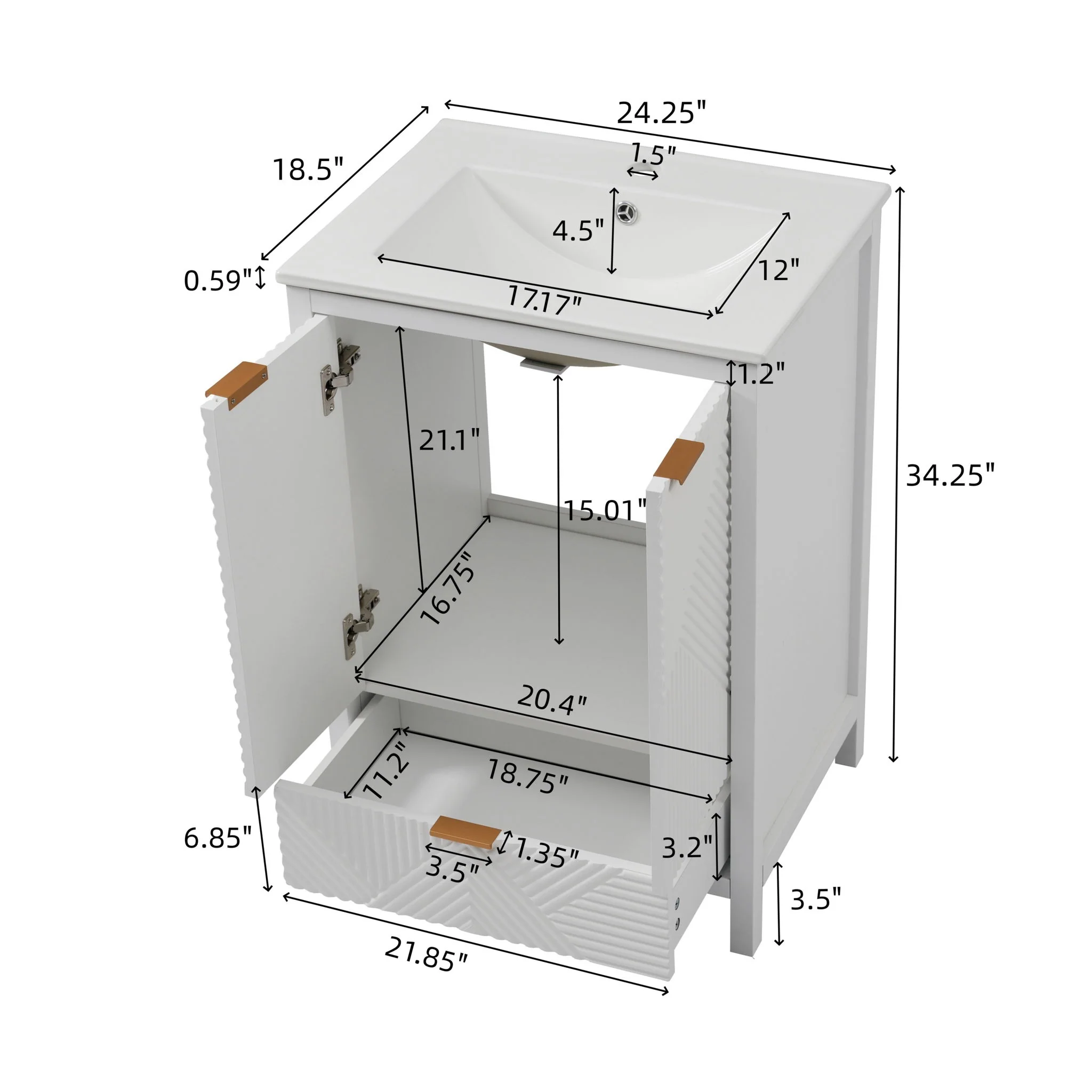 Modern Bathroom Vanity With Sink Combo - Image 17