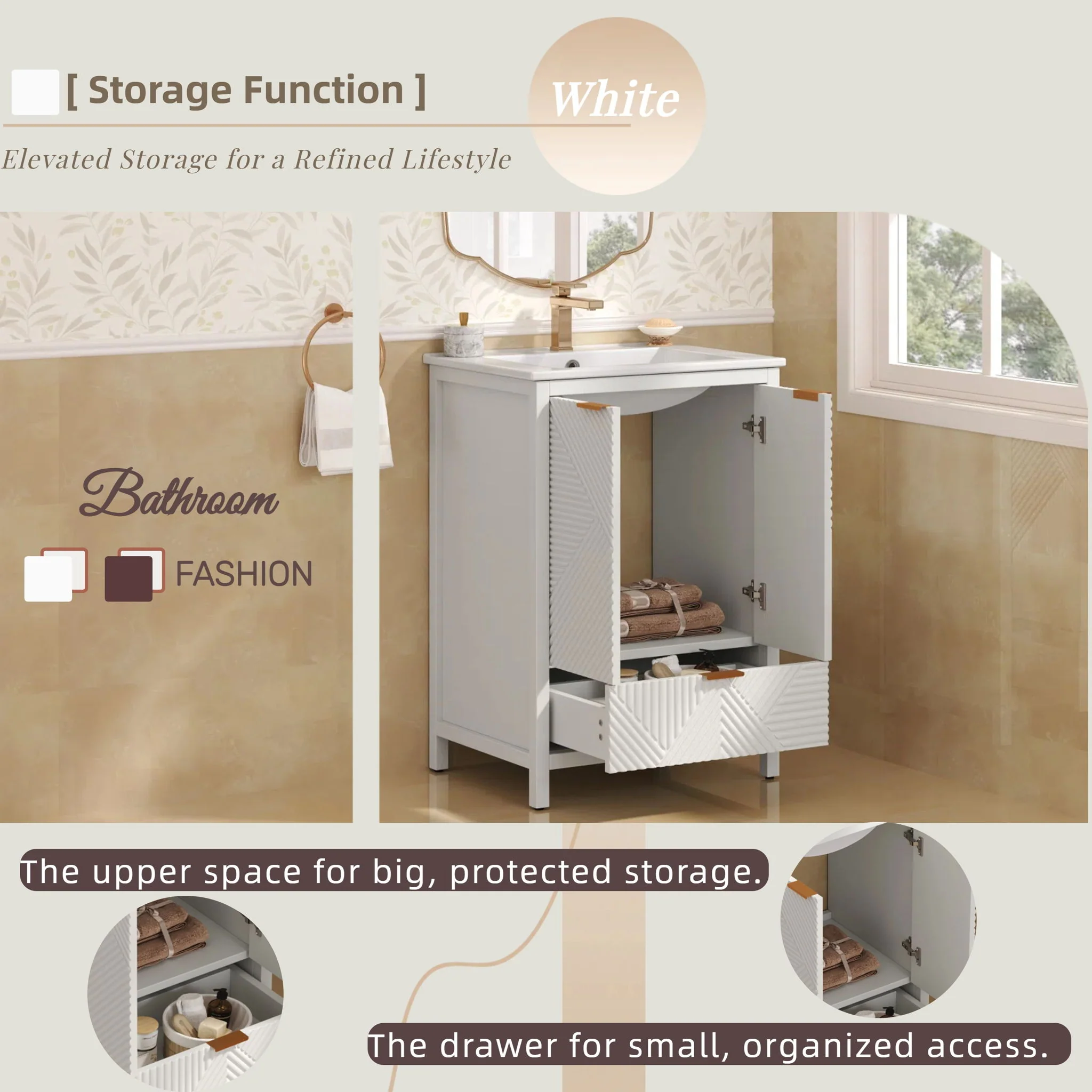 Modern Bathroom Vanity With Sink Combo - Image 8