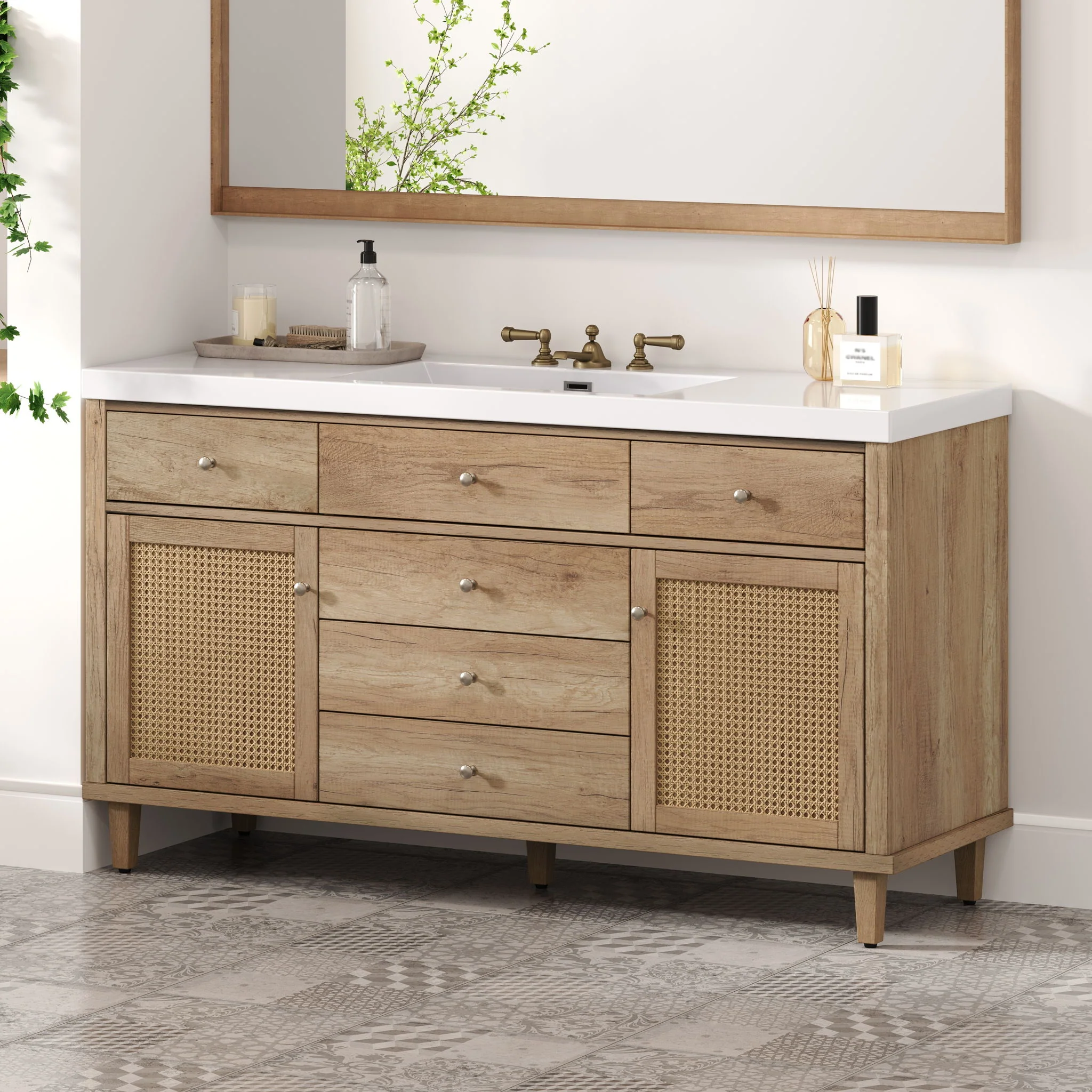Modern Bathroom Vanity With Sink, Soft Close Drawers - Image 7