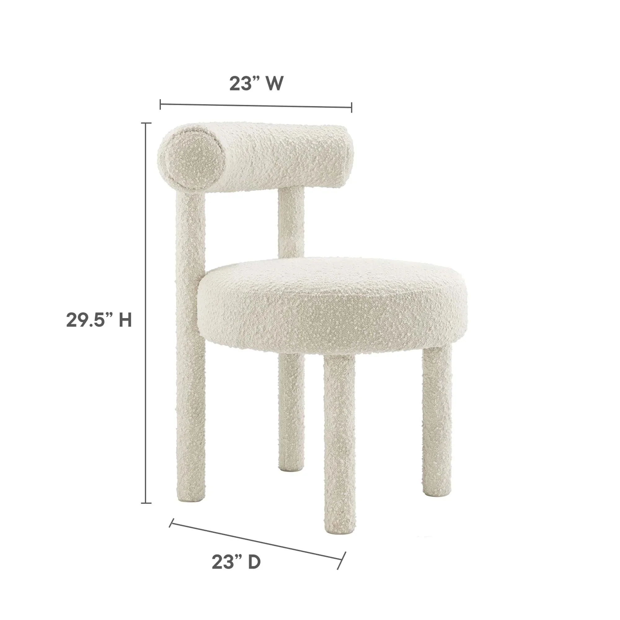 Modern Boucle Upholstered Dining Chair Set of 2 - Image 11