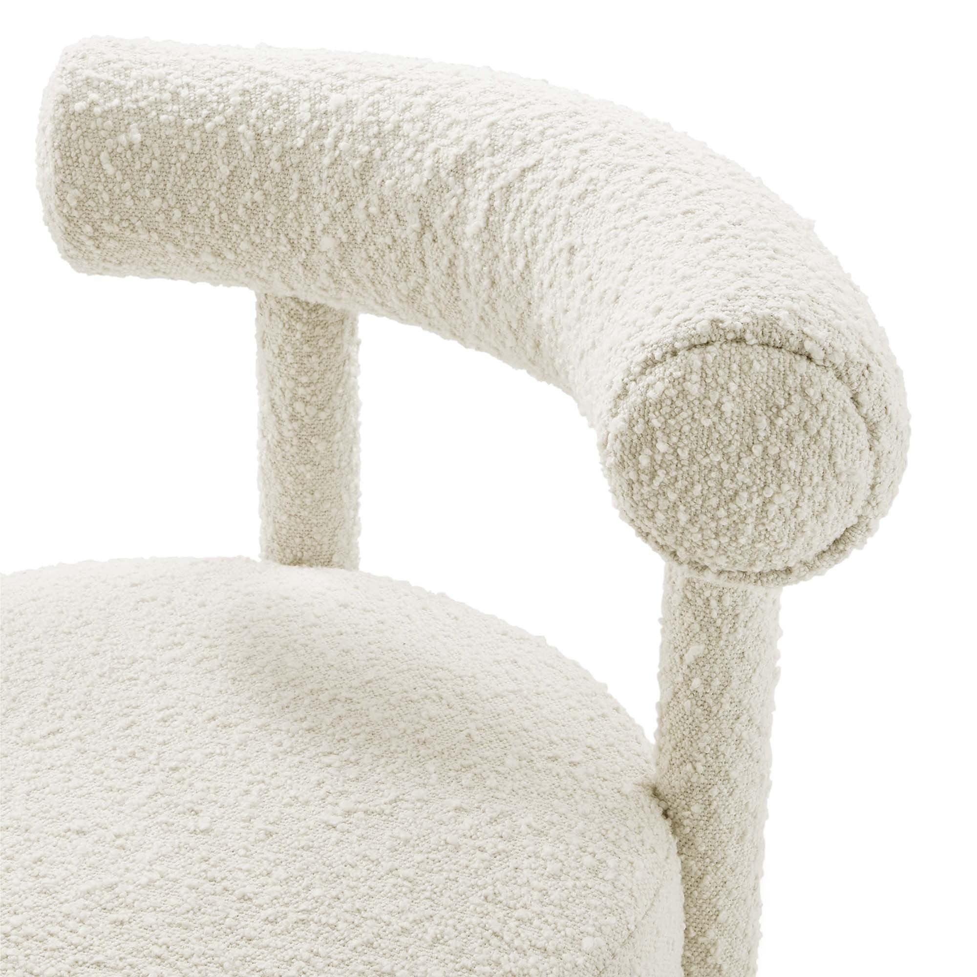 Modern Boucle Upholstered Dining Chair Set of 2 - Image 6