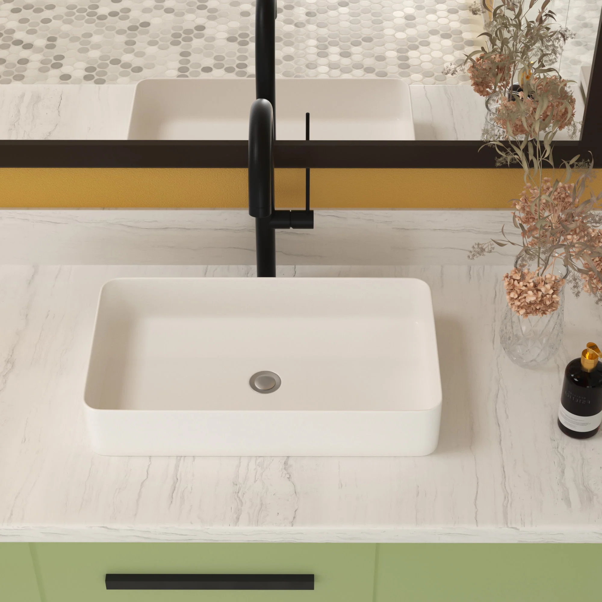 Modern Ceramic Rectangular Bathroom Vessel Sink With European Design - Image 10