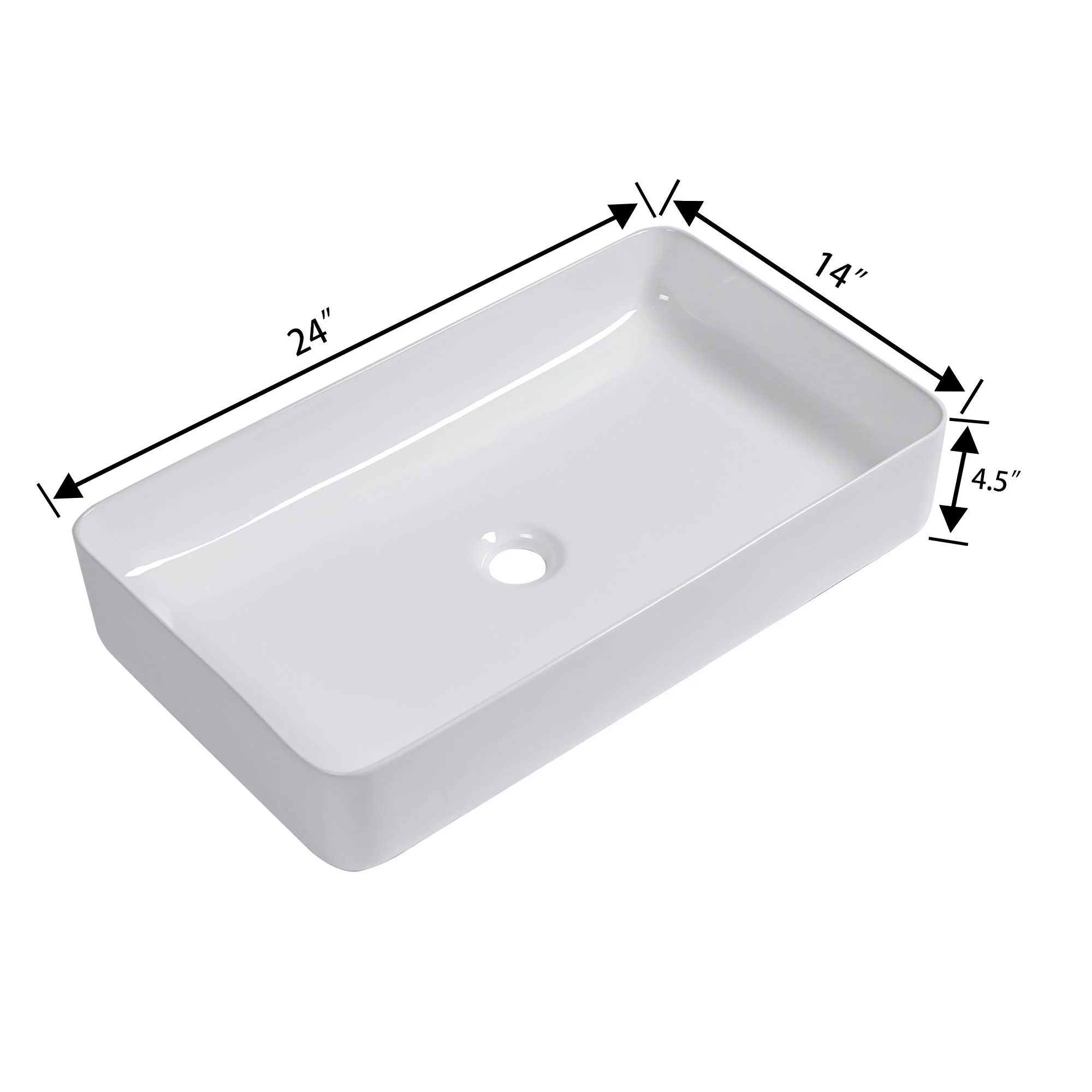 Modern Ceramic Rectangular Bathroom Vessel Sink With European Design - Image 7