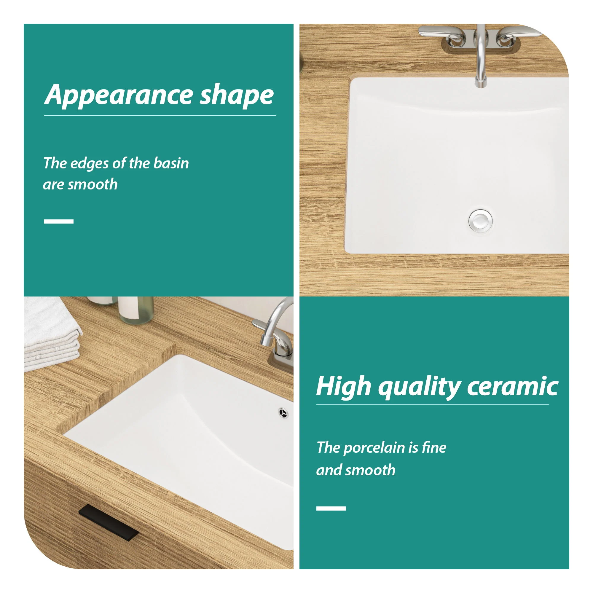 Modern Ceramic Undermount Bathroom Sink With Overflow, High Quality - Image 15