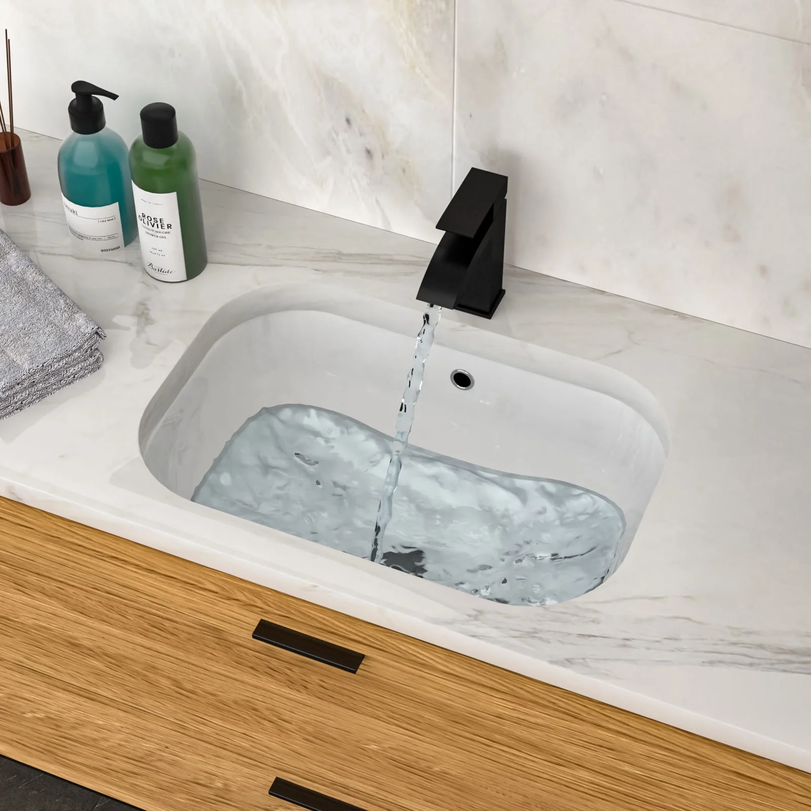 Modern Ceramic Undermount Bathroom Sink With Overflow, High Quality - Image 2