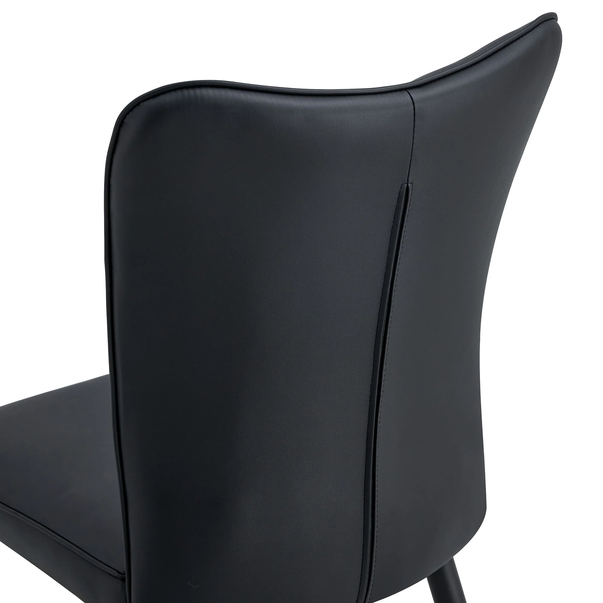 Modern Chair Set 4 Pieces With Vertical Backrest Design For Kitchen And Living Rooms - Black - Image 4