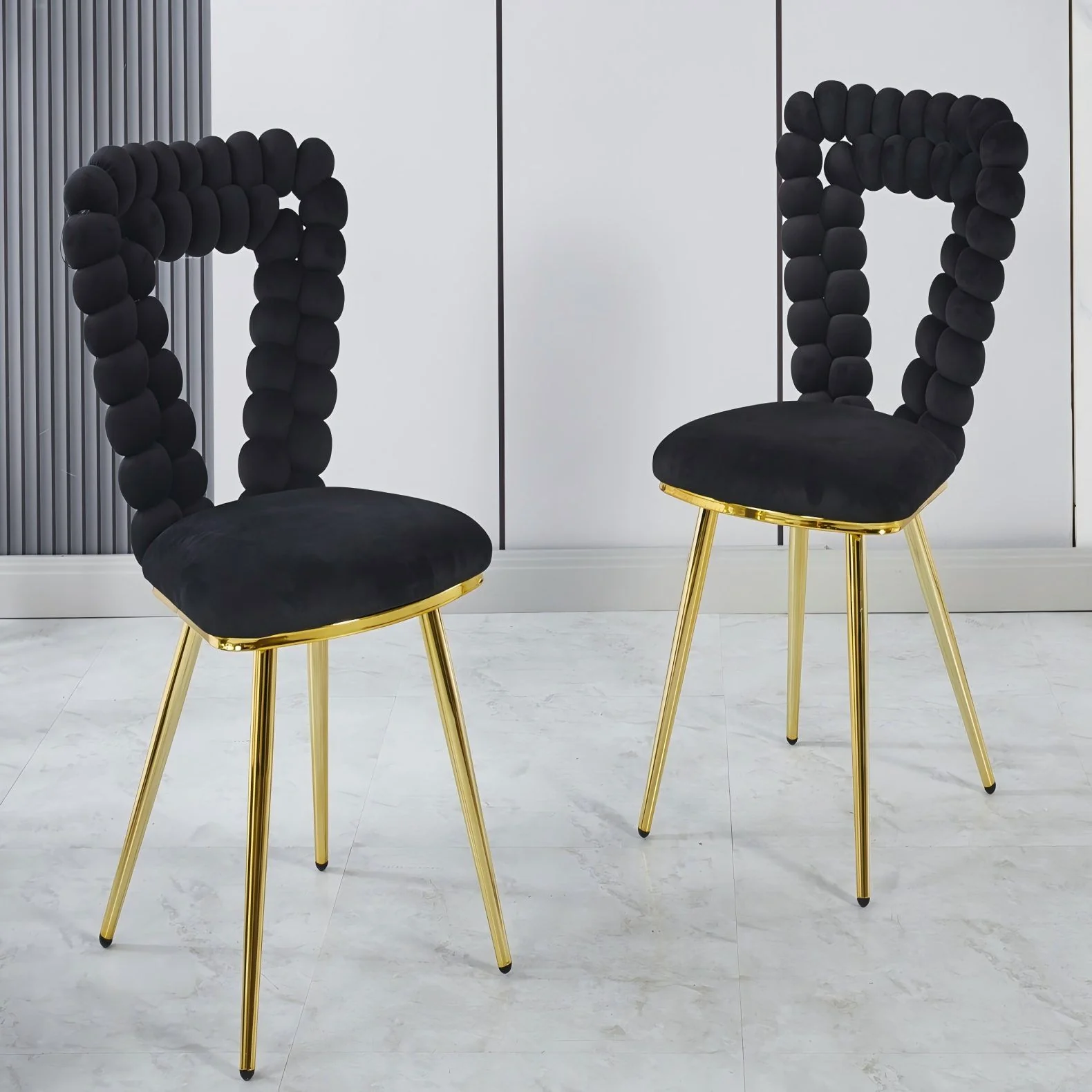 Modern Chair With Iron Tube Legs, Soft Cushions And Comfortable Backrest, Suitable For Dining Room, Living Room, Cafe, Hairball Back - Image 17