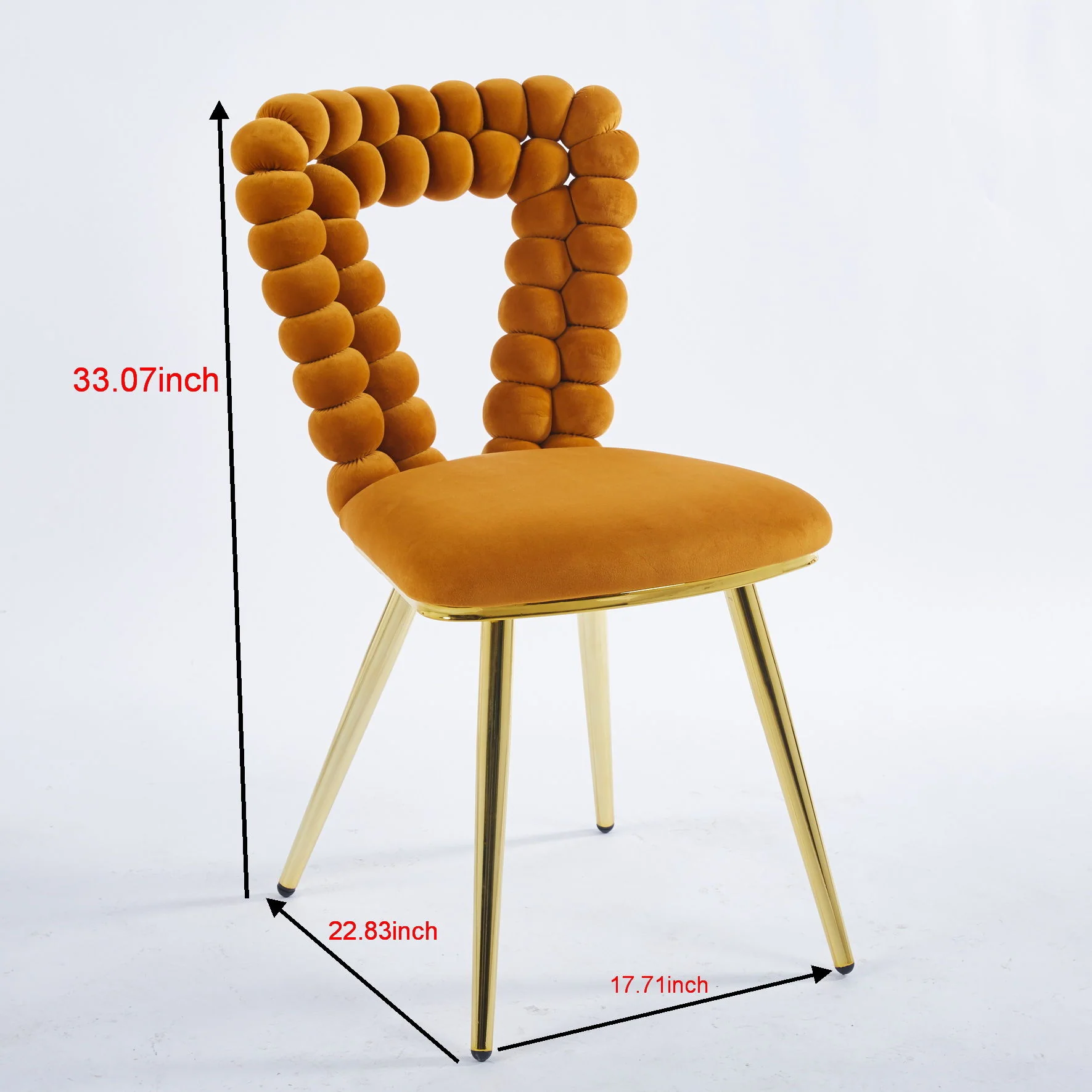 Modern Chair With Iron Tube Legs, Soft Cushions And Comfortable Backrest, Suitable For Dining Room, Living Room, Cafe, Hairball Back - Image 27