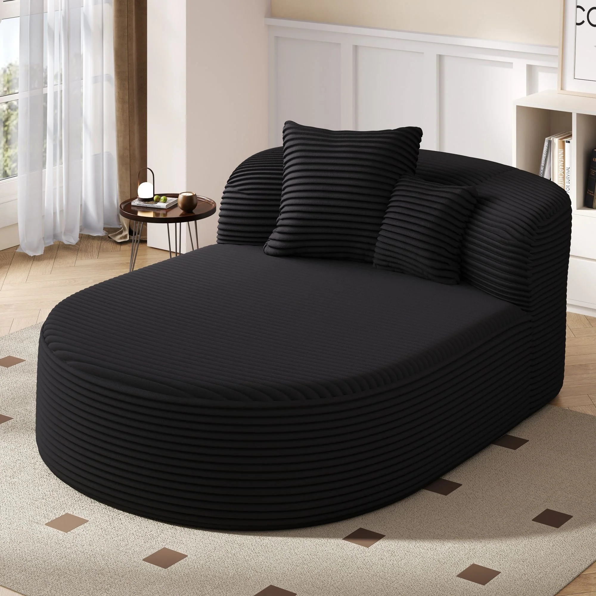Modern Chaise Lounge Sofa Boneless Couch With Supportive Pillows - Image 29
