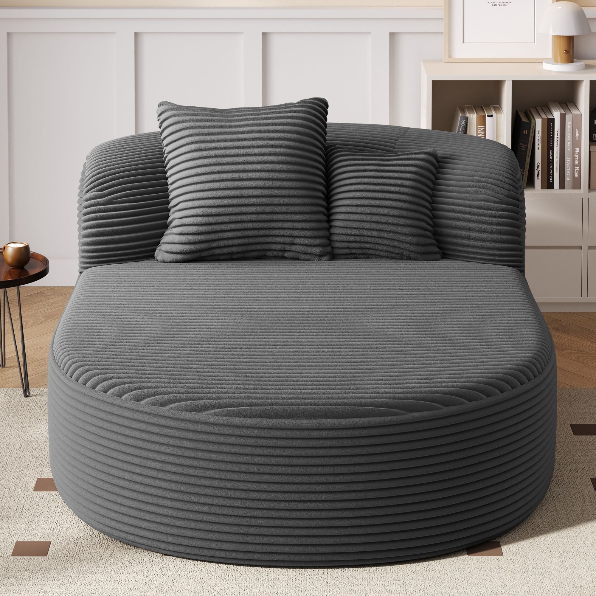 Modern Chaise Lounge Sofa Boneless Couch With Supportive Pillows - Image 9