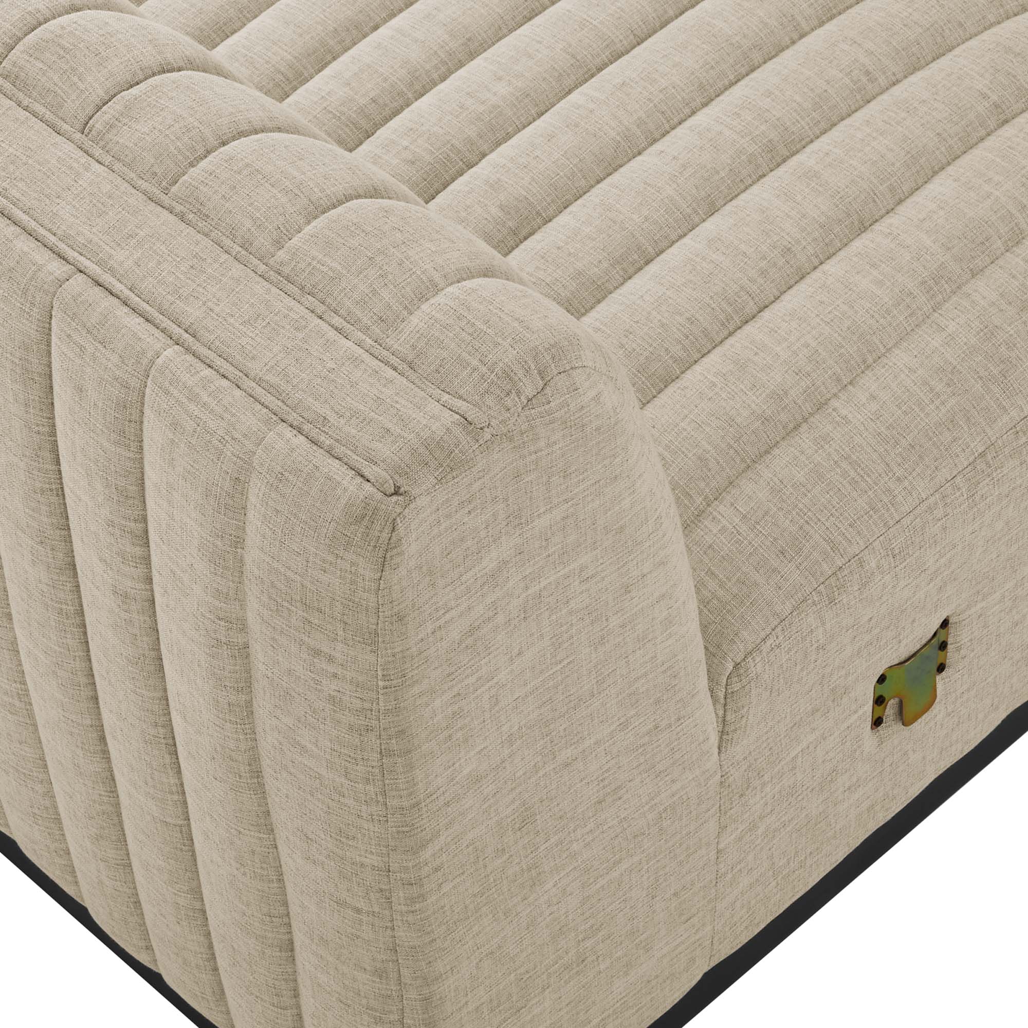 Modern Channel Tufted Upholstered Fabric Armless Chair - 37 Inch - Image 4