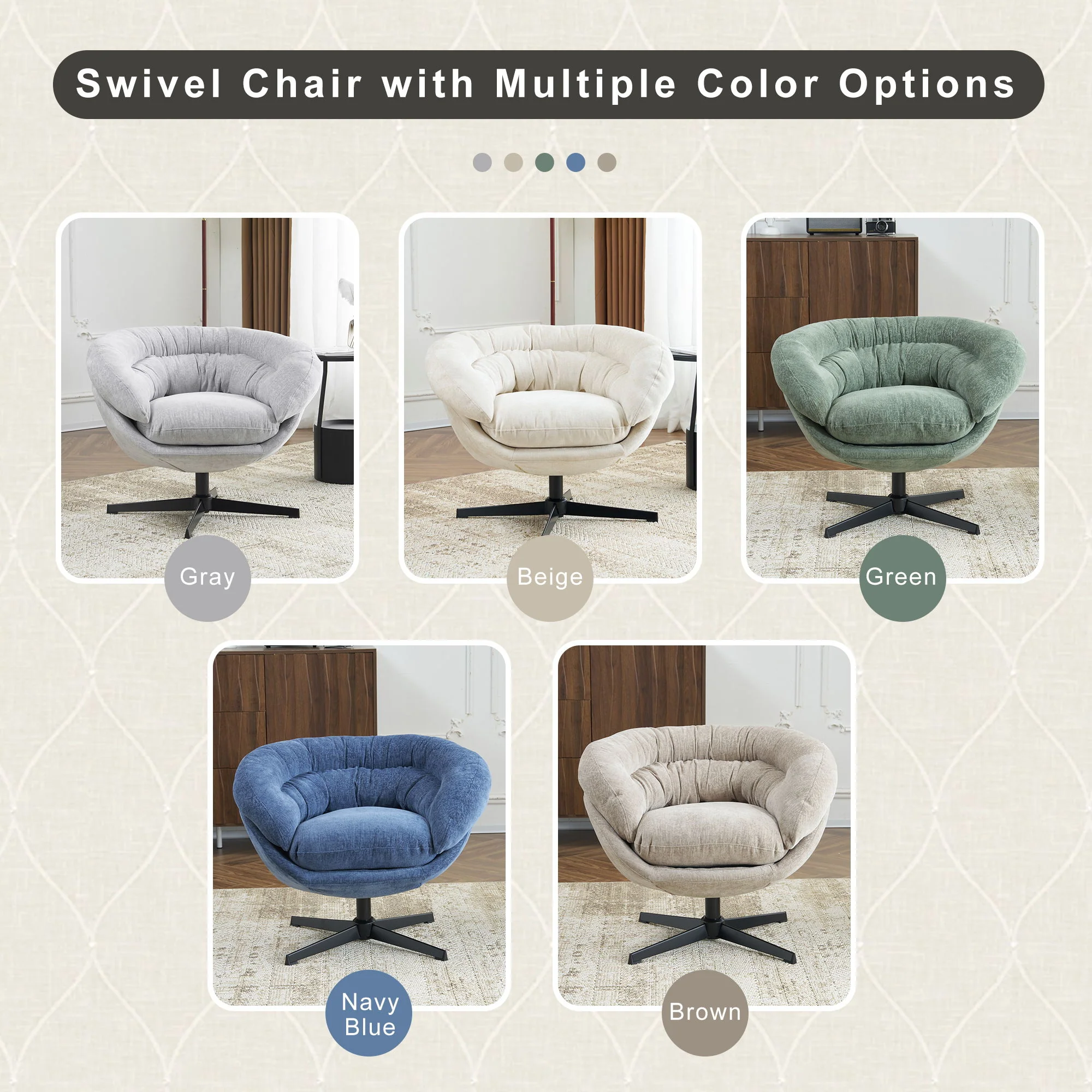 Modern Office Chair With 360 Degree Swivel - Image 6