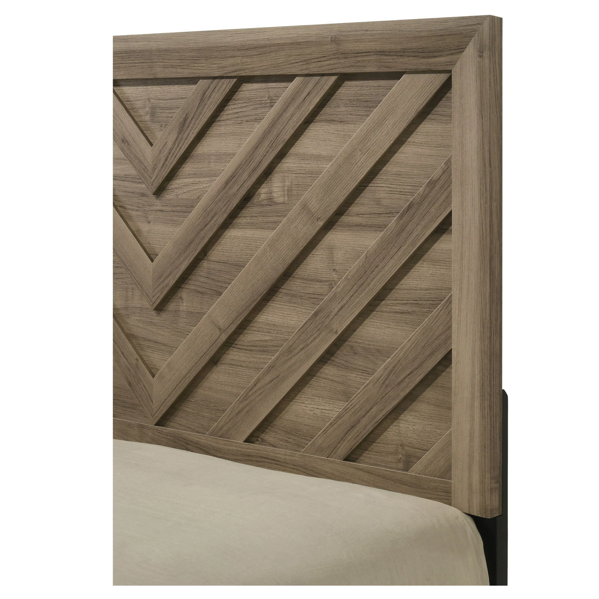 Modern Chevron Patterned Headboard Bed - Image 3