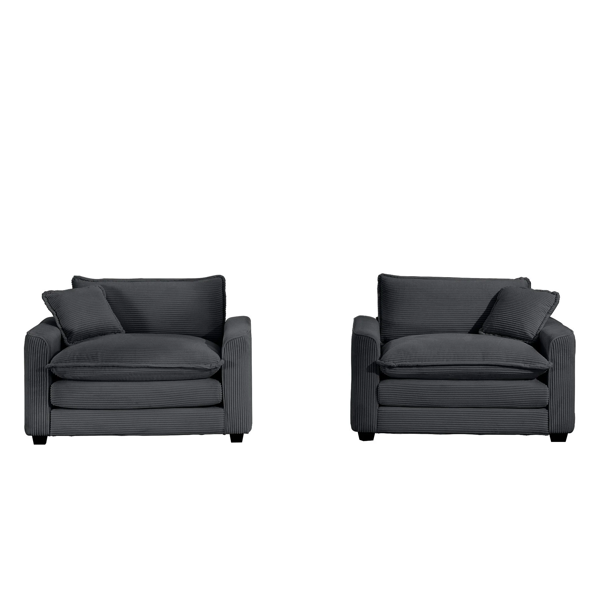 Modern Classic Fabric Single Chair Deep Seat Sofa With Pillow - Image 24