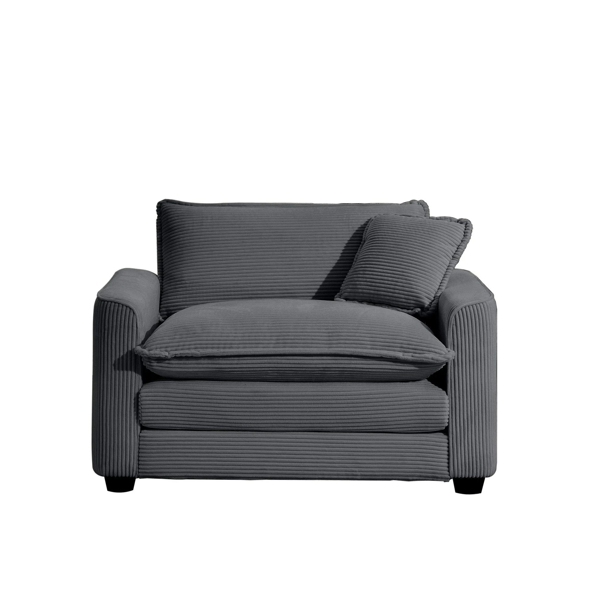 Modern Classic Fabric Single Chair Deep Seat Sofa With Pillow - Image 56