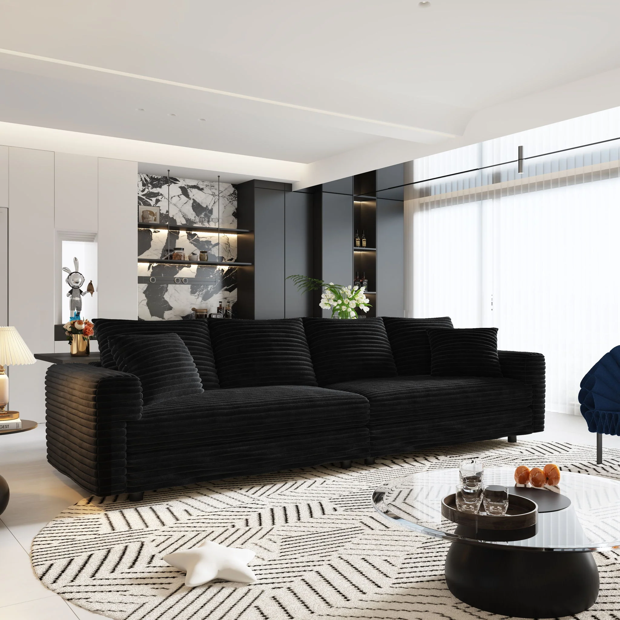Modern Comfy Upholstered Sofa Cloud Couch & Deep Seat Couches - Image 107