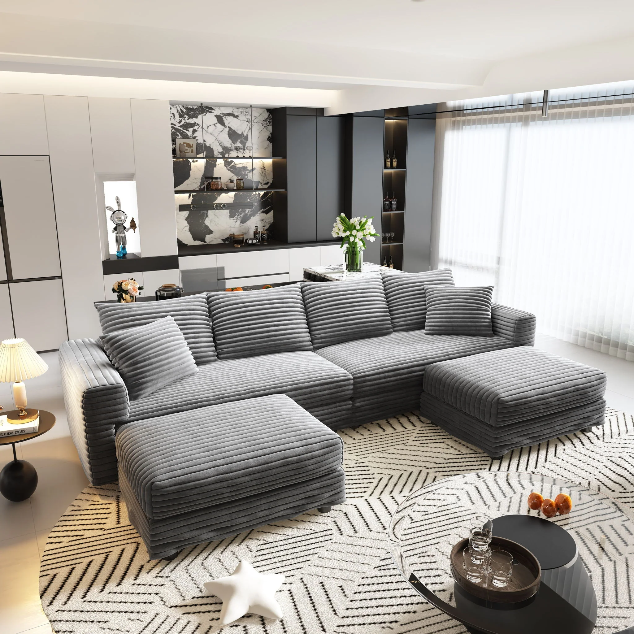 Modern Comfy Upholstered Sofa Cloud Couch & Deep Seat Couches - Image 85