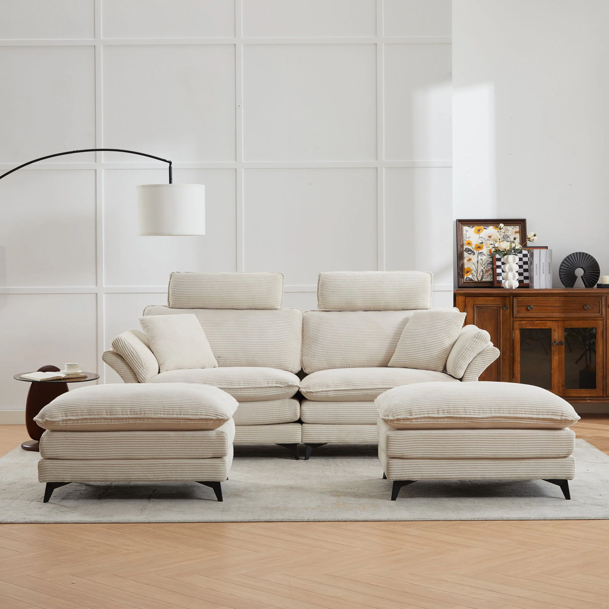 Modern Deep Seat Sectional Sofa With Ottoman - Image 12