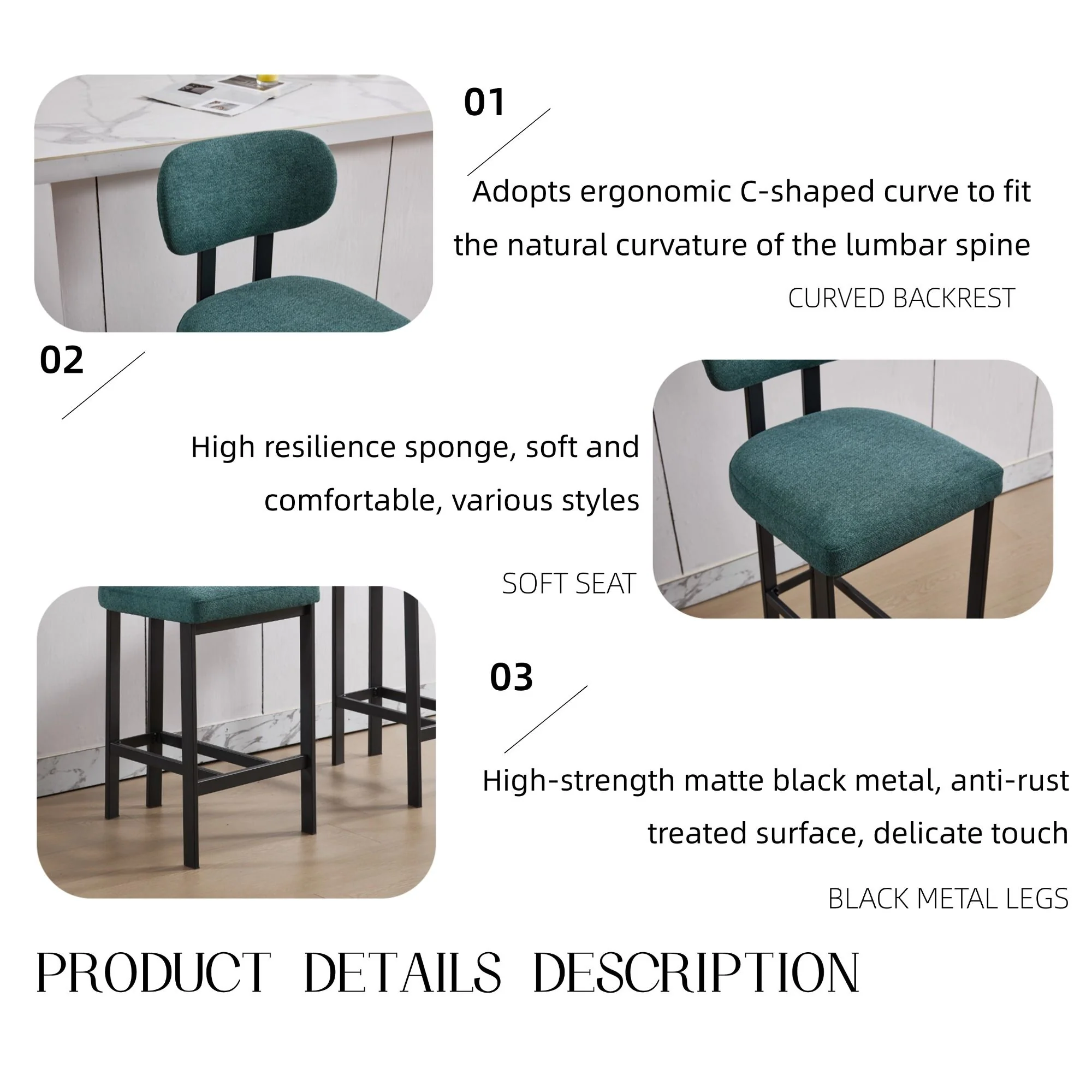 Modern Counter Height Stools (Set of 2) - Image 16