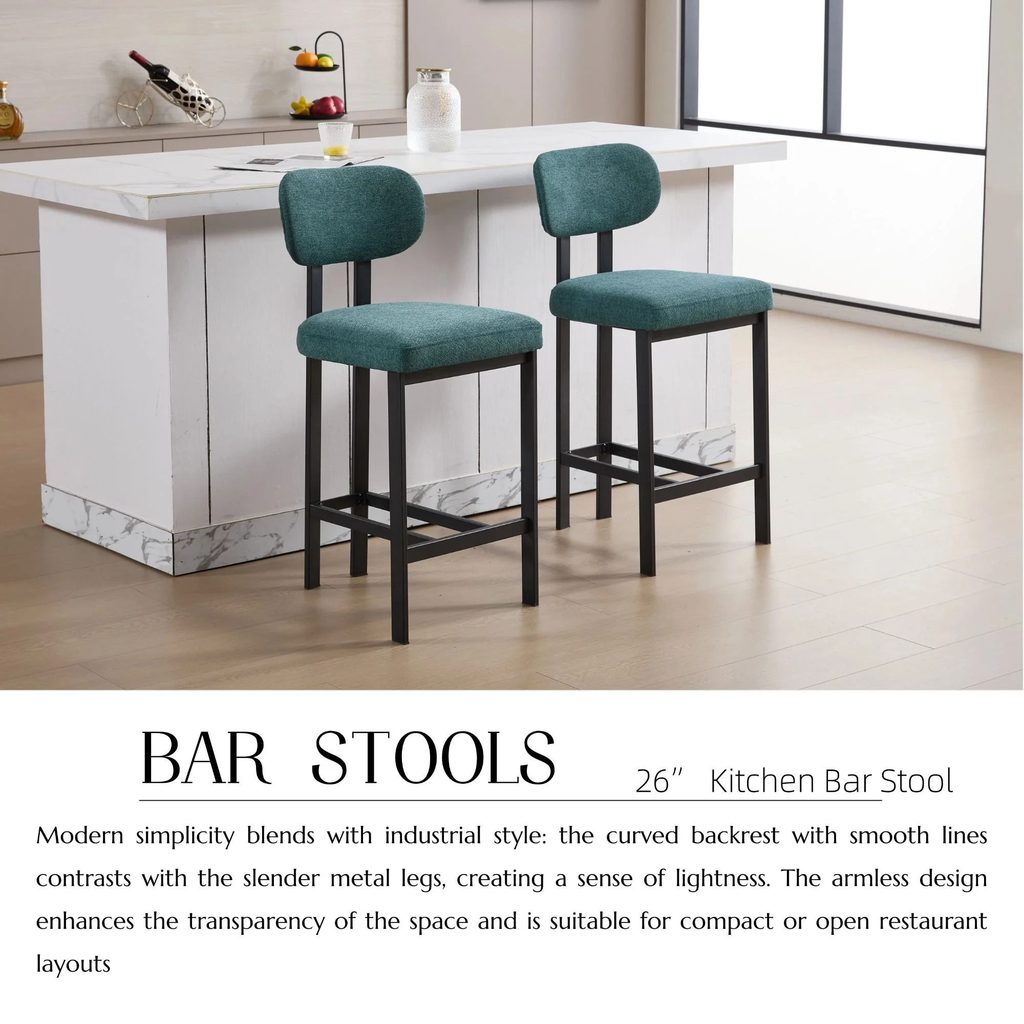 Modern Counter Height Stools (Set of 2) - Image 5
