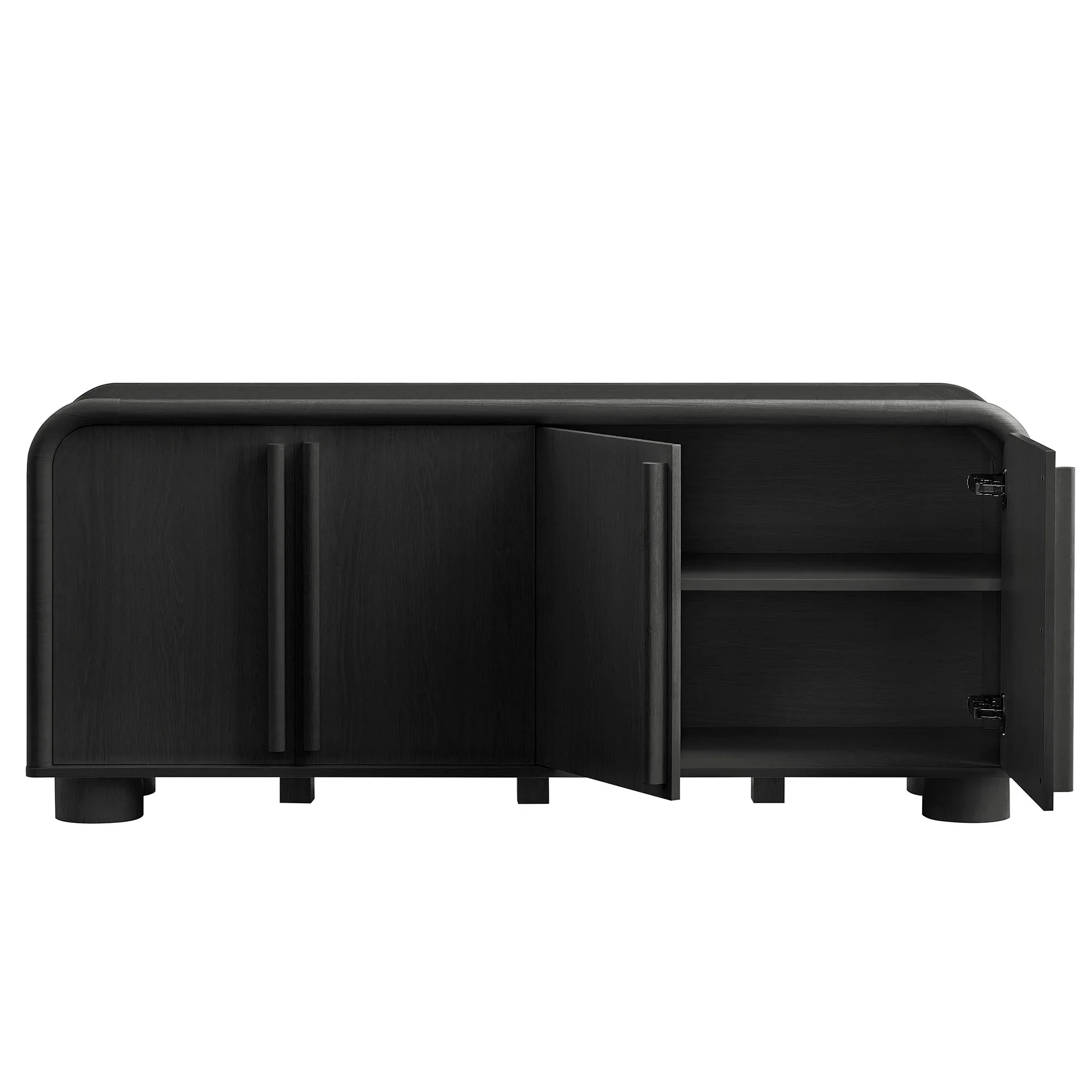 Modern Curved 4-Door Sideboard Cabinet – 63 Inch - Image 16