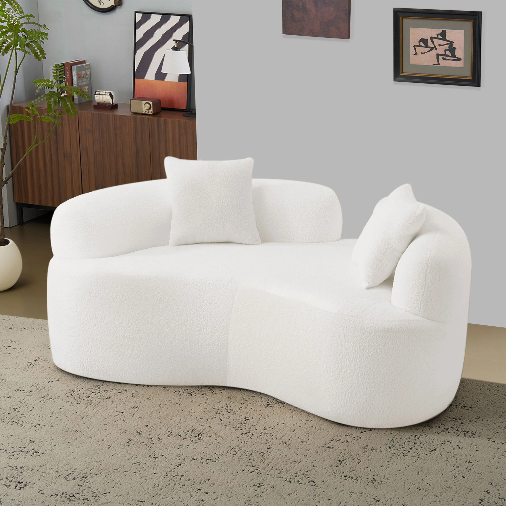 Modern Curved Loveseat - Image 9