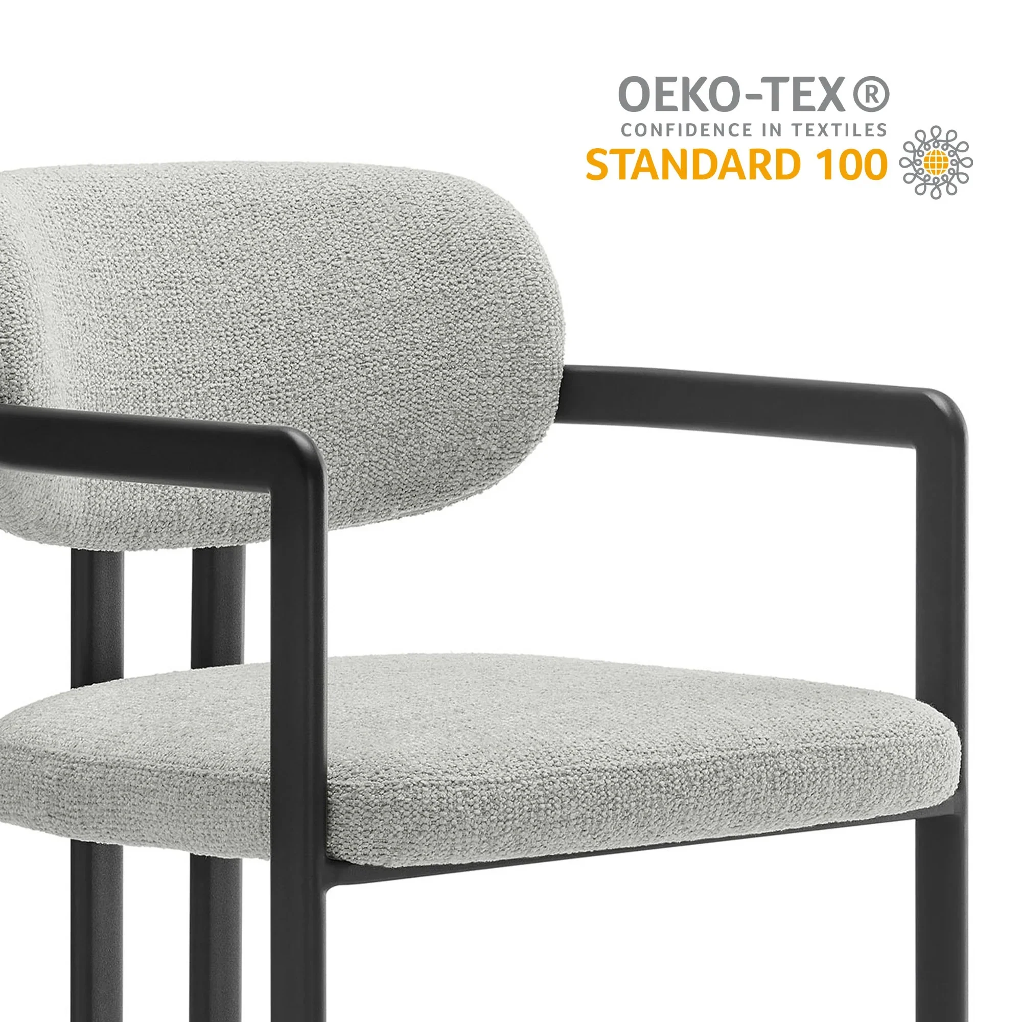 Modern Open Back Barrel Dining Chair - Image 5