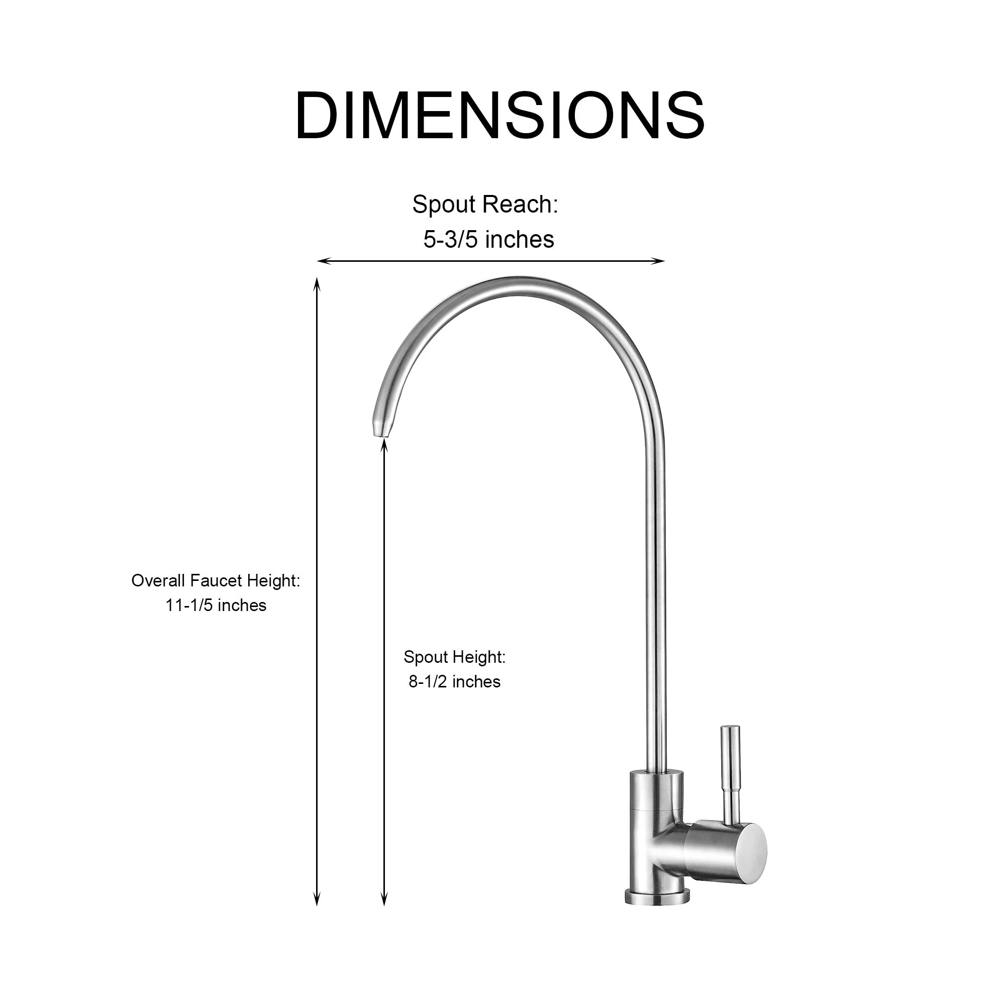 Modern Design, Lead Free Drinking Water Faucet - Brushed Nickel - Image 4