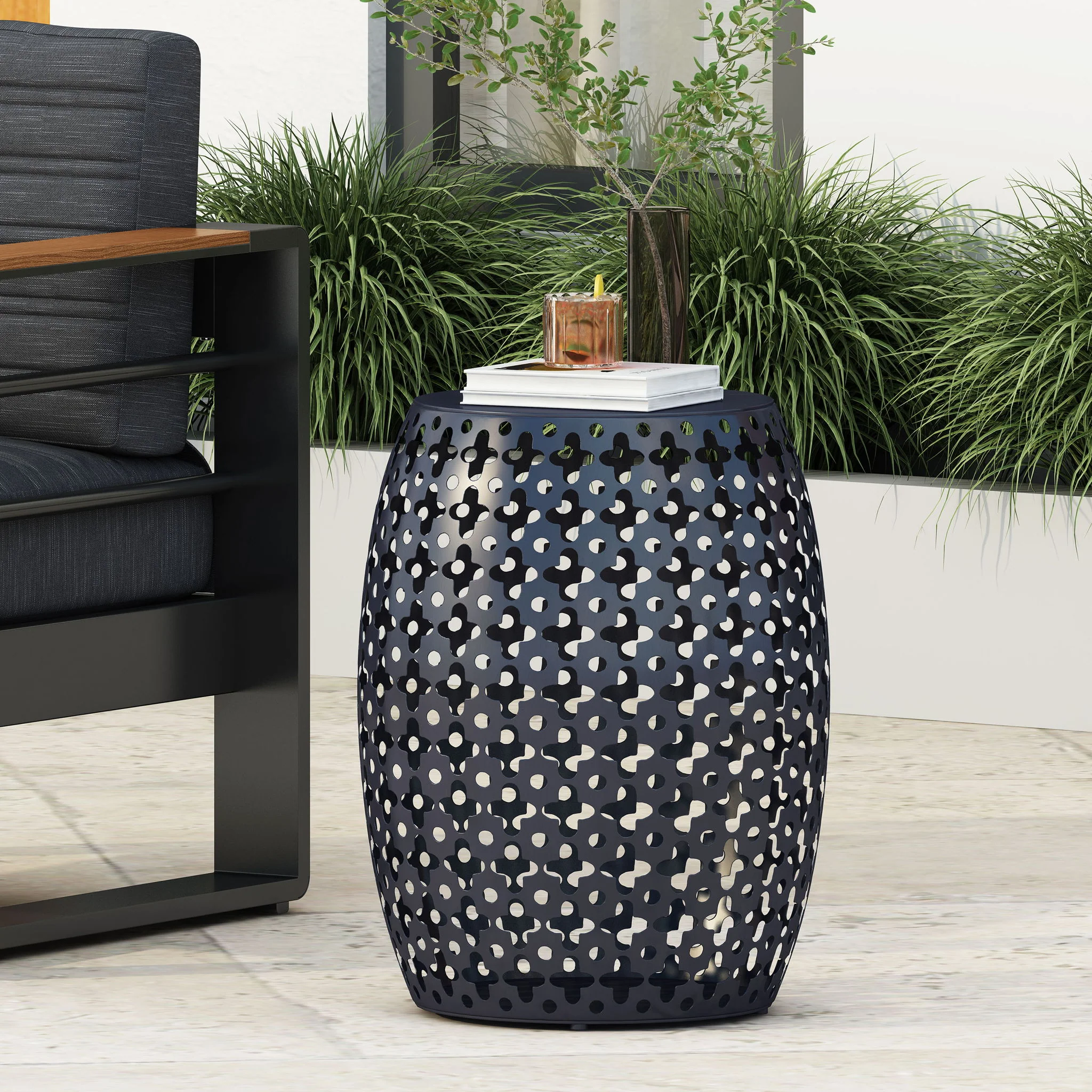 Modern Design, Metal End Table, Large - Image 10