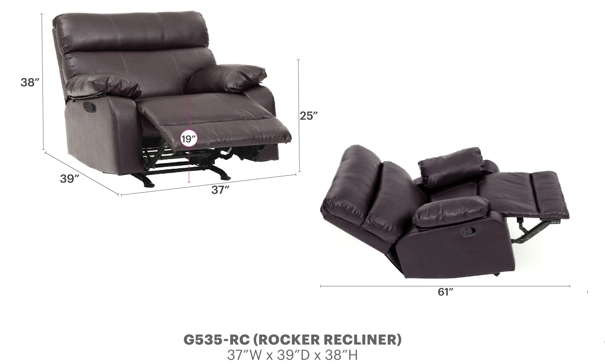 Modern Design Rocker Recliner - Image 4