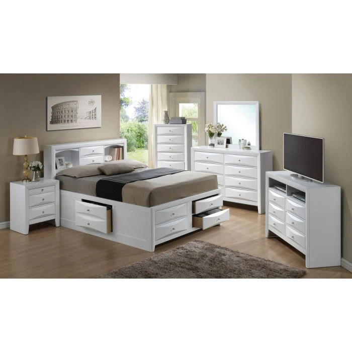 Modern Design Storage Bed With Bookcase Headboard - Image 36
