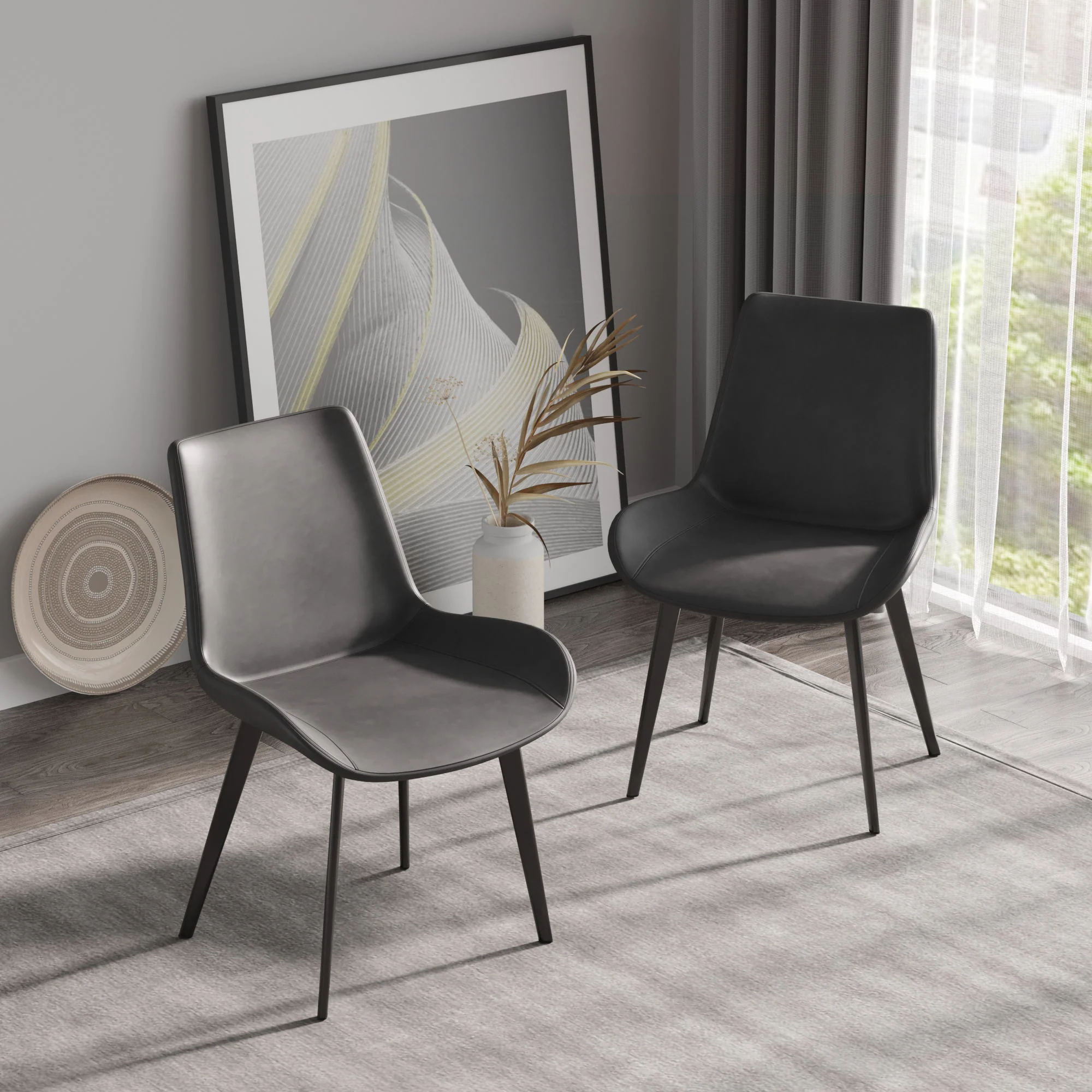 Modern Dining Chair Living Room Metal Leg Dining Chair (Set of 2) - Image 4
