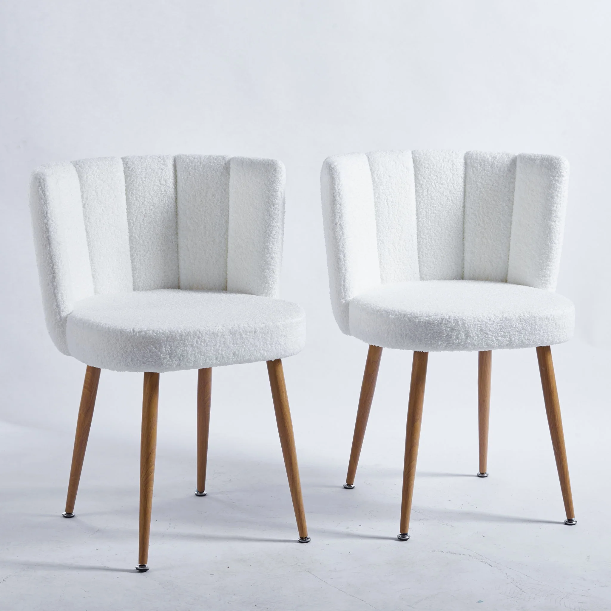 Modern Dining Chair (Set of 2) With Iron Tube Wood Color Legs, Shorthair Cushions And Comfortable Backrest, Suitable For Dining Room, Living Room, Cafe, Simple Structure - Image 12