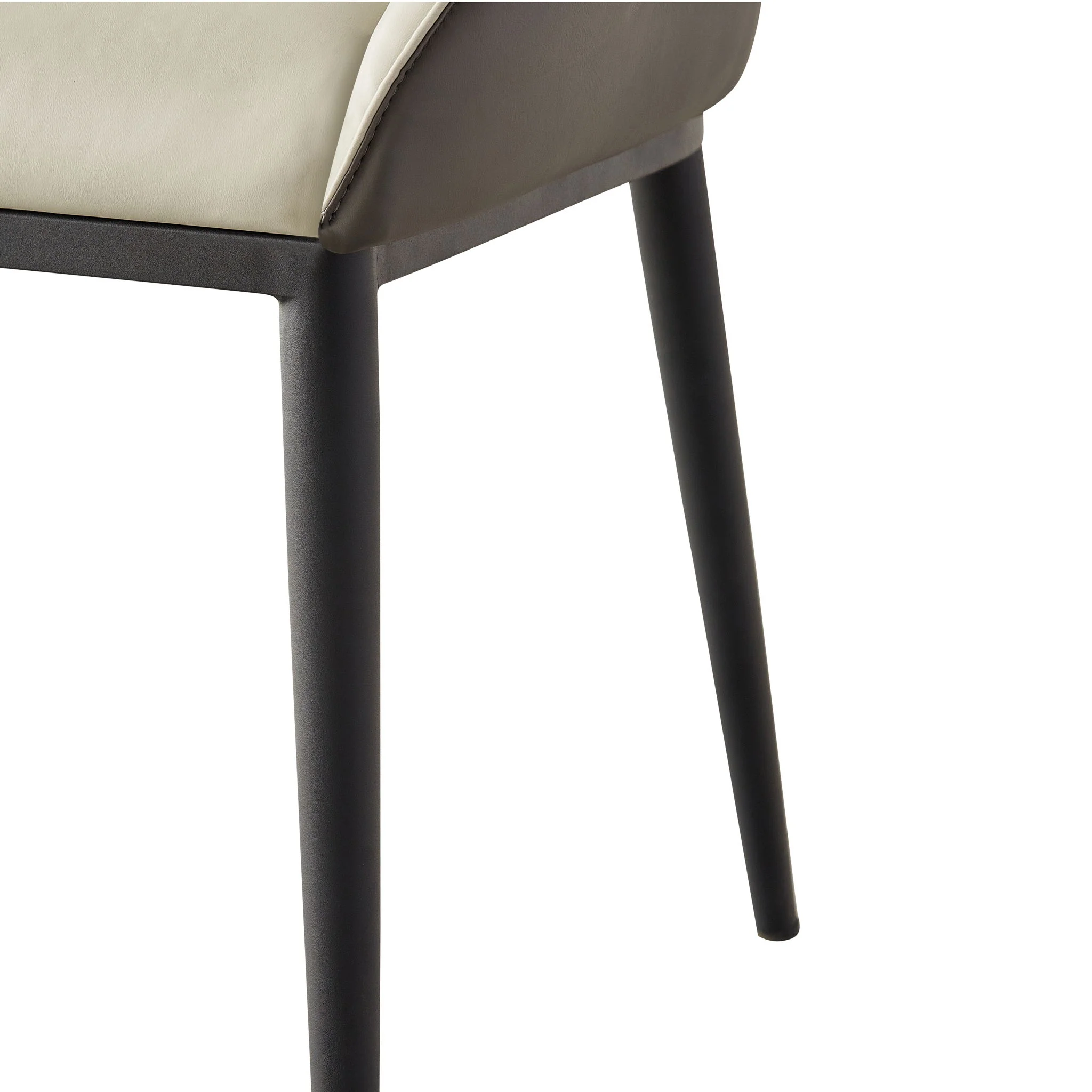 Modern Dining Chair Set Upholstered Seats Steel Metal Legs 2 Tone Contemporary Kitchen Living Room Furniture (Set of 2) - Black / Gray - Image 9