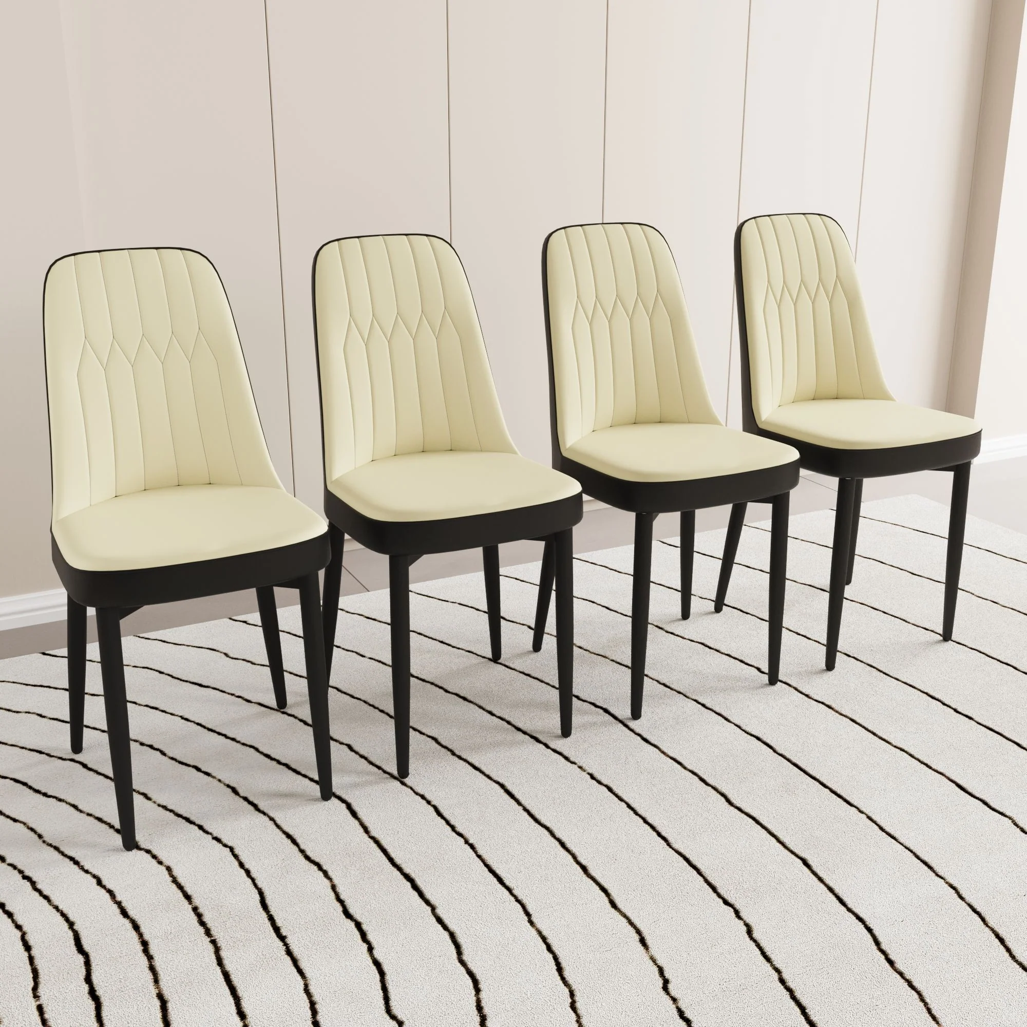 Modern Dining Chair With Cushions And Metal Legs - Image 10