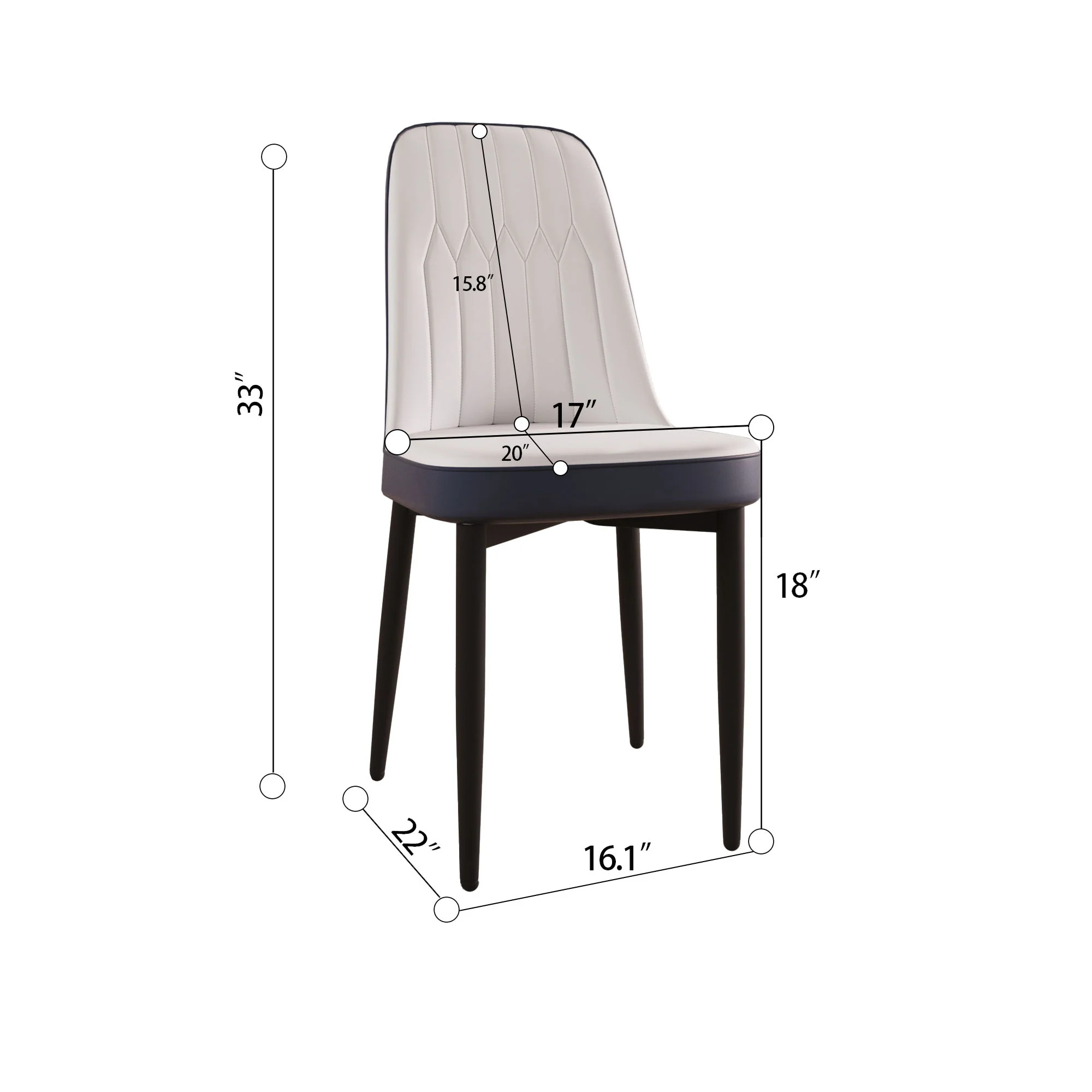 Modern Dining Chair With Cushions And Metal Legs - Image 30