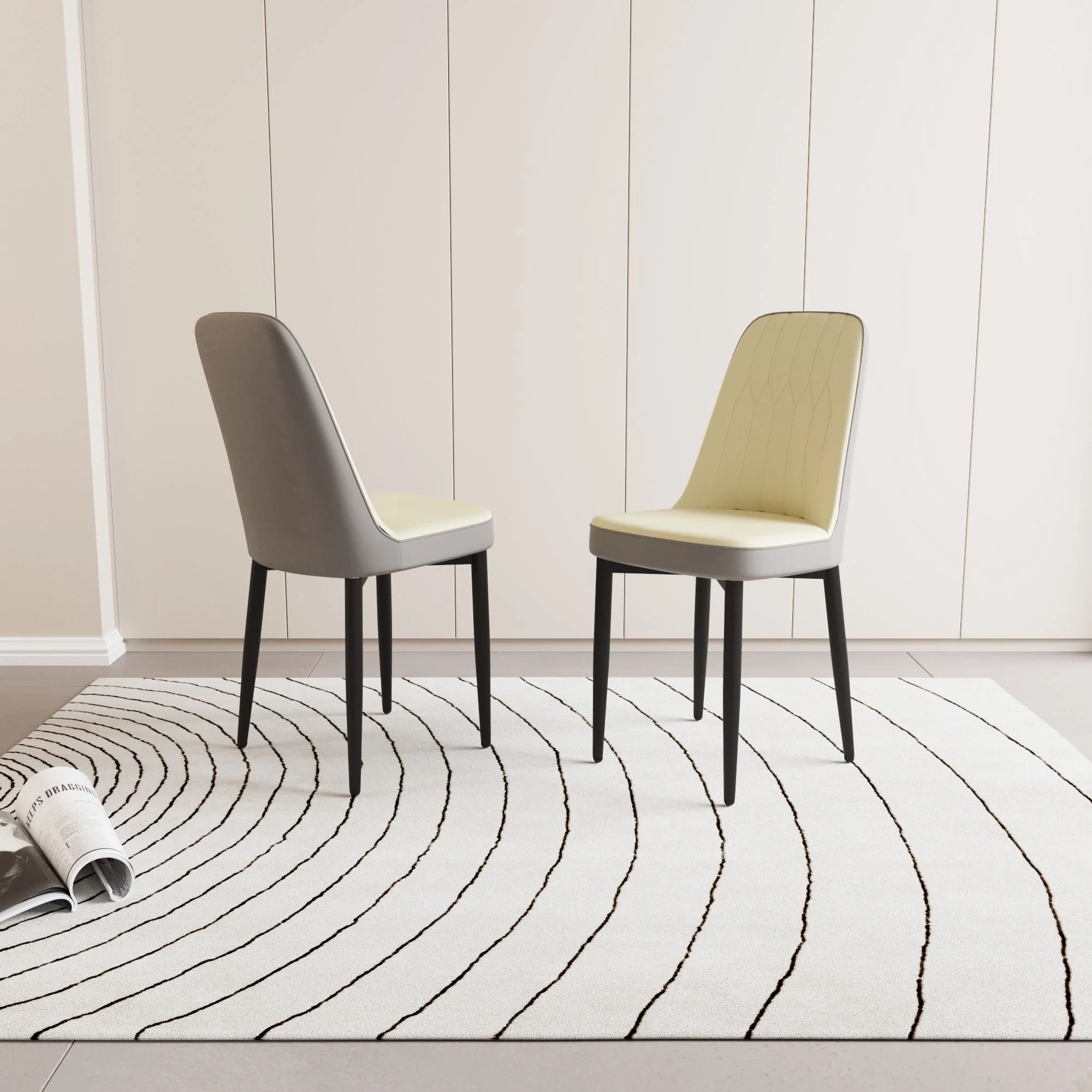 Modern Dining Chair With Cushions And Metal Legs - Image 33