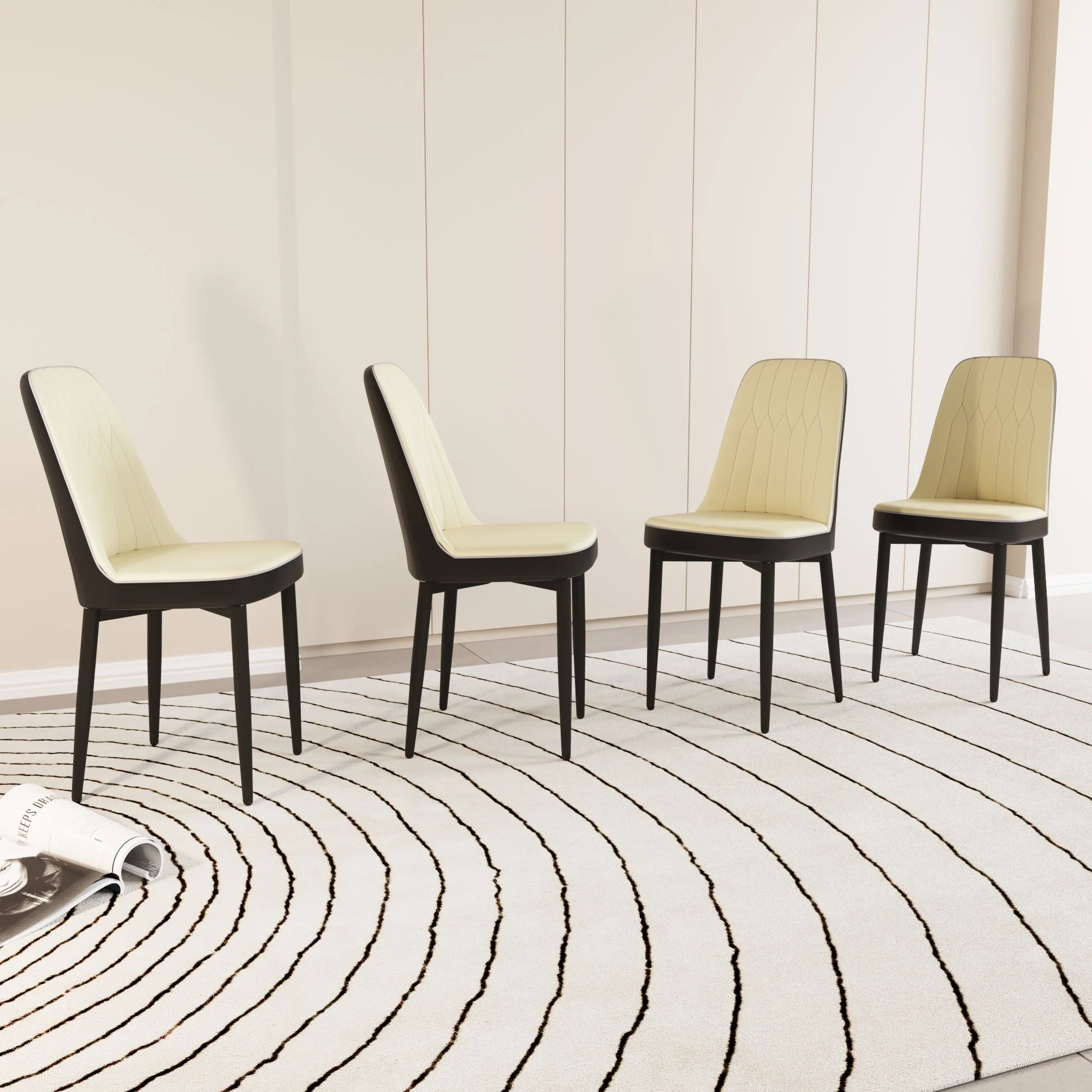 Modern Dining Chair With Cushions And Metal Legs - Image 39