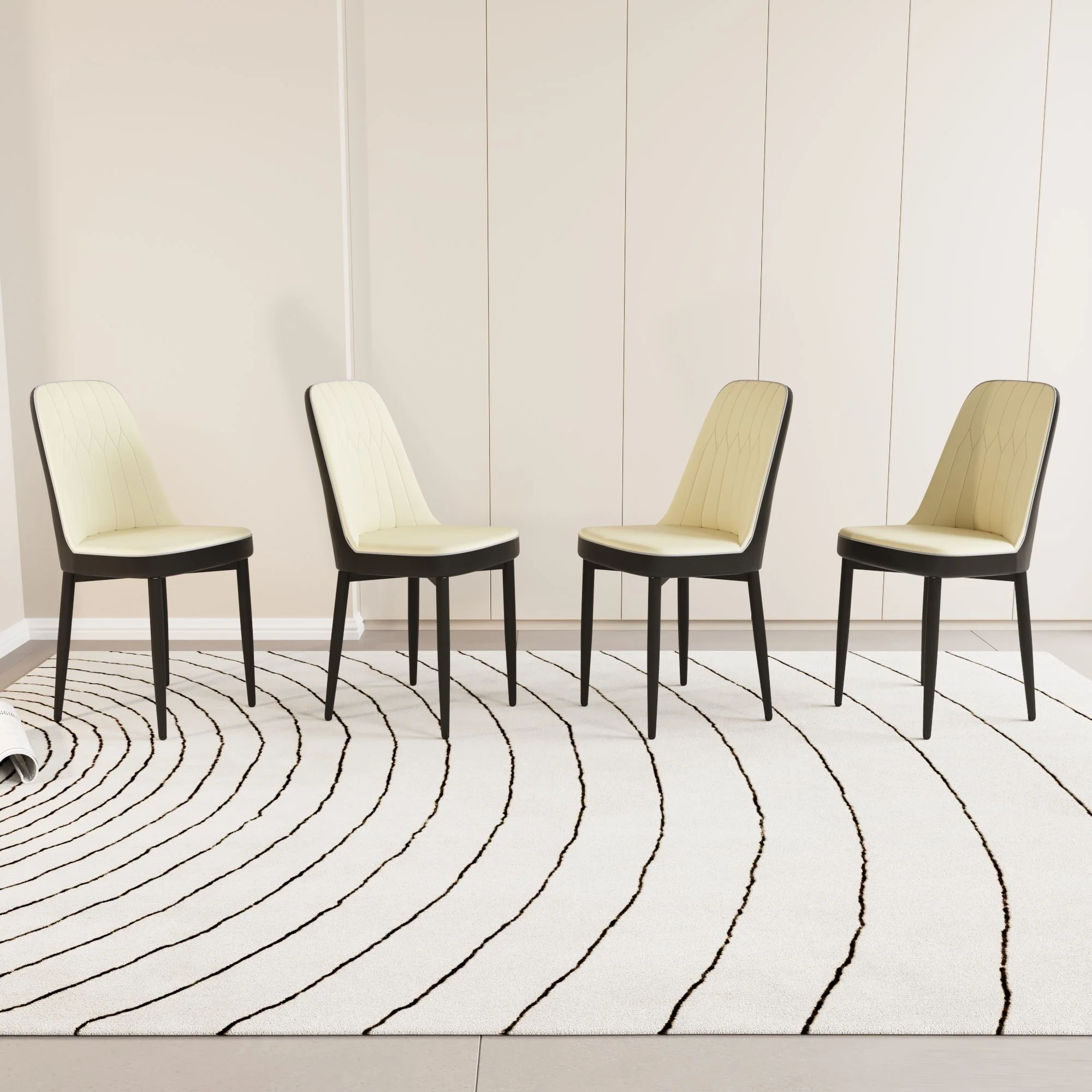 Modern Dining Chair With Cushions And Metal Legs - Image 53