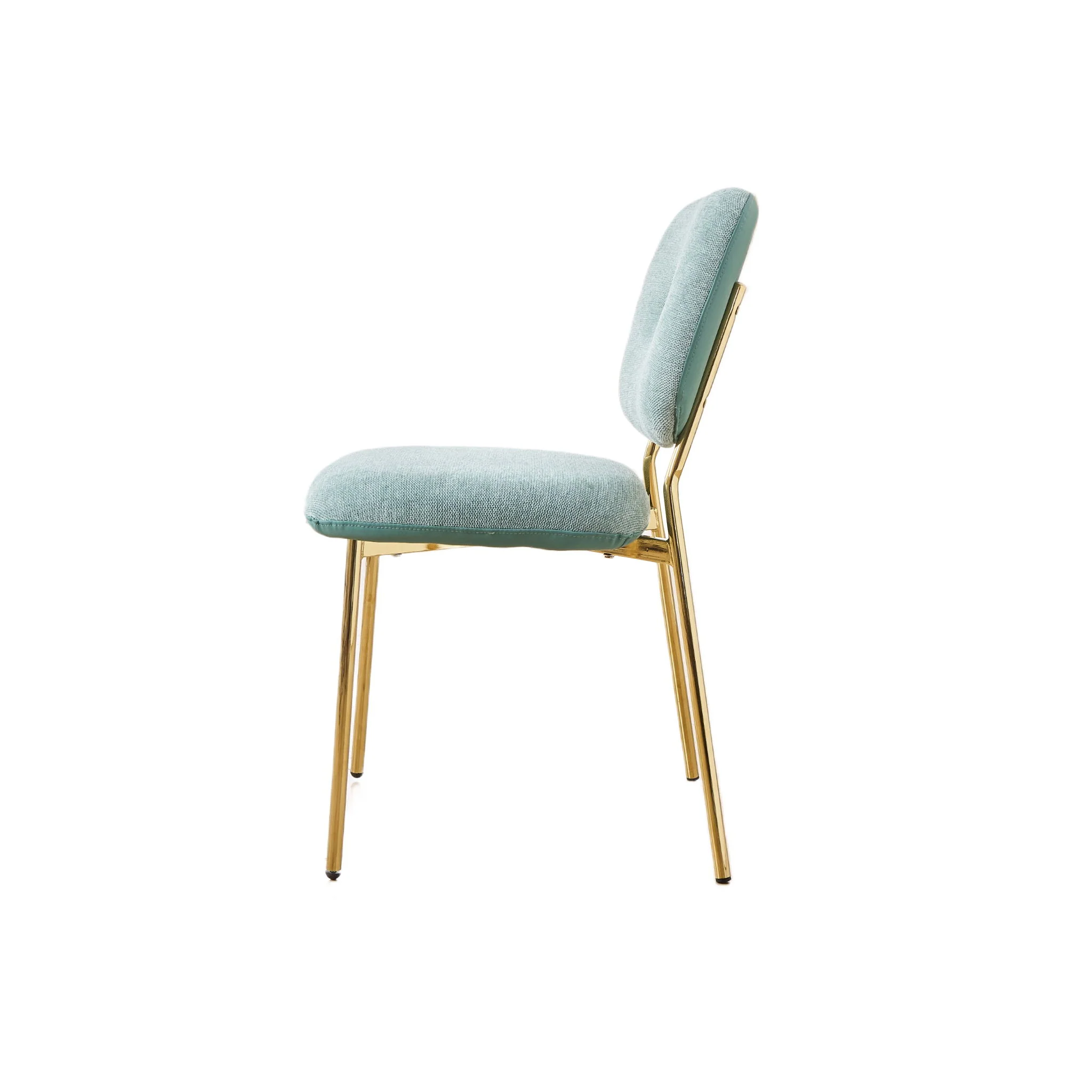 Modern Dining Chairs (Set of 2) Upholstered Accent Chairs With Metal Legs Space Saving Contemporary Seating - Green - Image 3