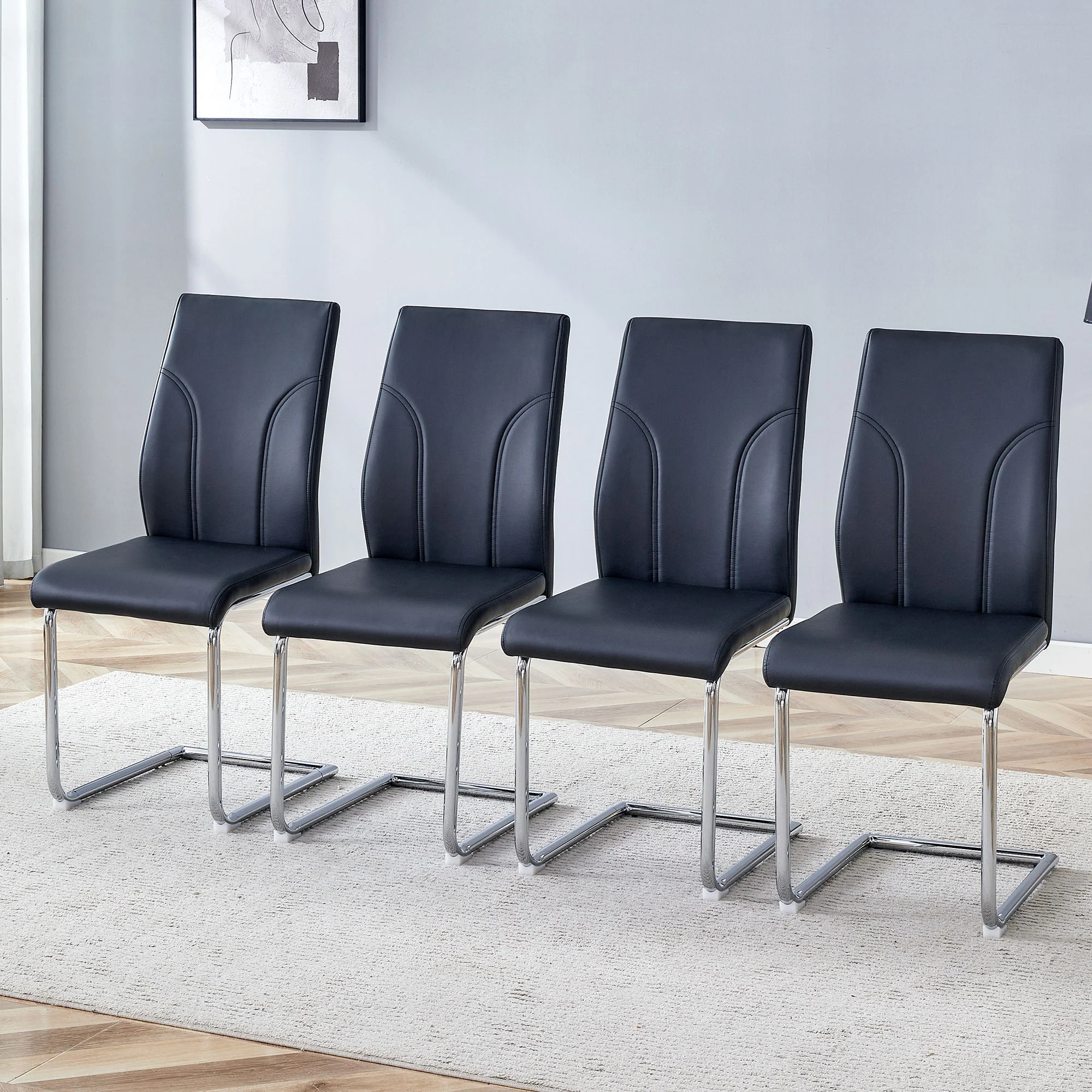 Modern Dining Chairs With High Backrest And Sturdy Legs - Image 13