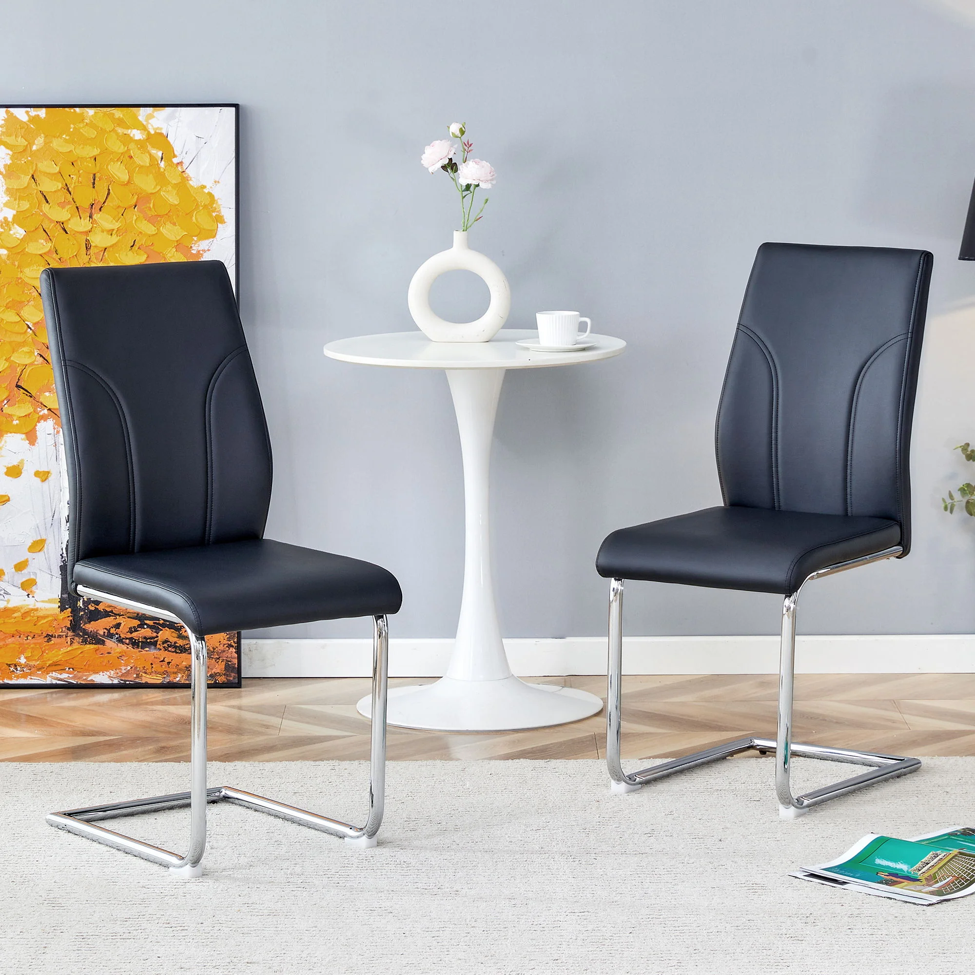 Modern Dining Chairs With High Backrest And Sturdy Legs - Image 19