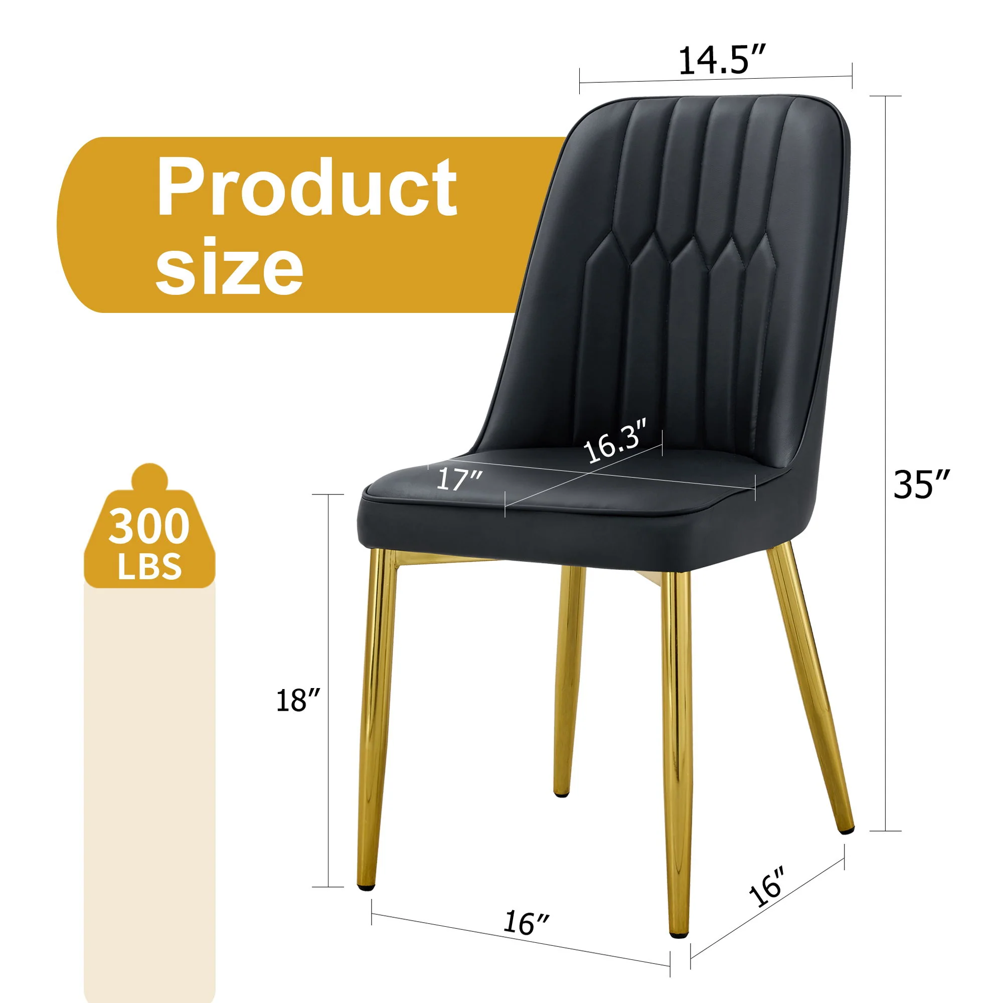 Modern Dining Chairs With Metal Legs And Simple Line Design On Backrest - Image 8