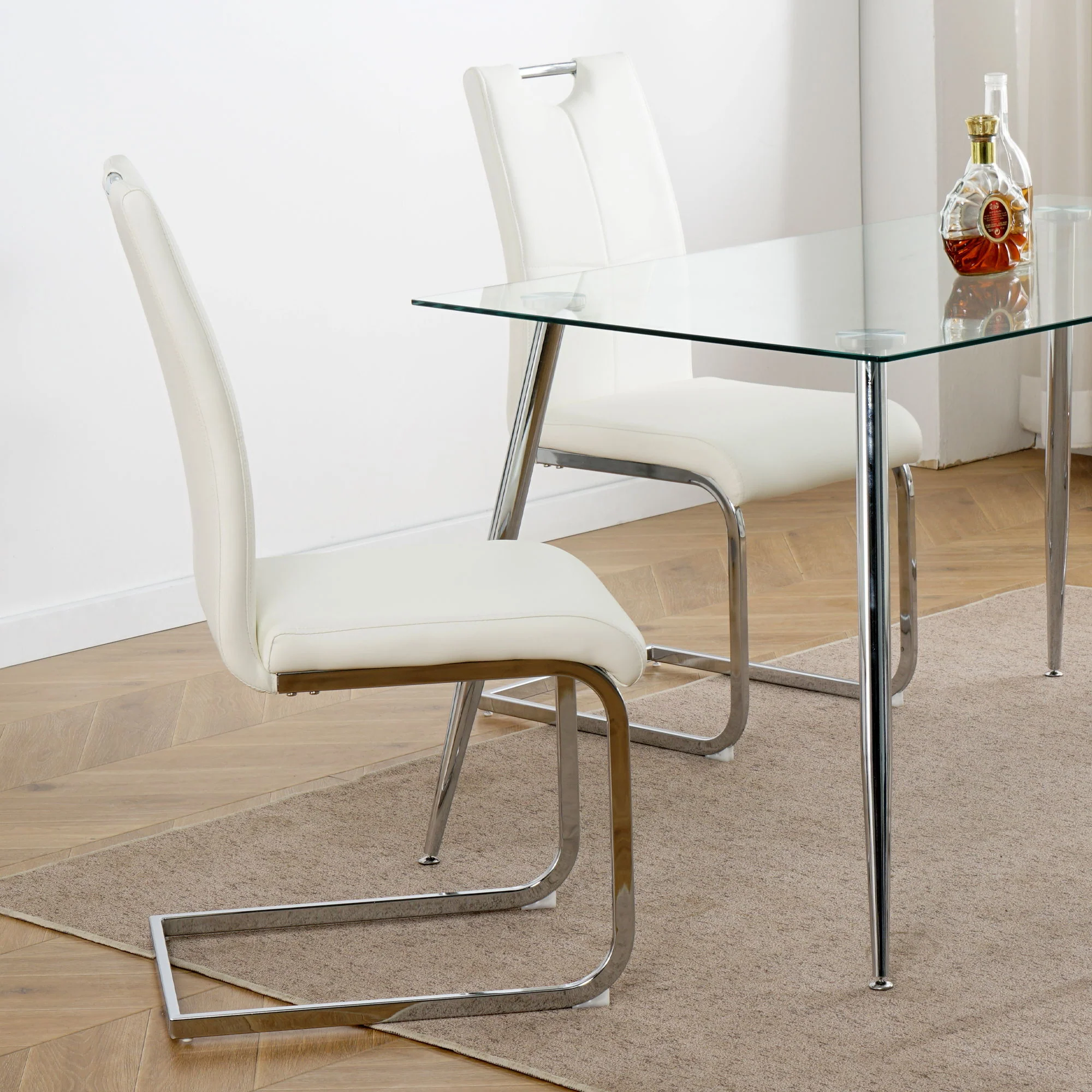 Modern Dining Chairs With Padded Seat And Metal Legs - Image 18